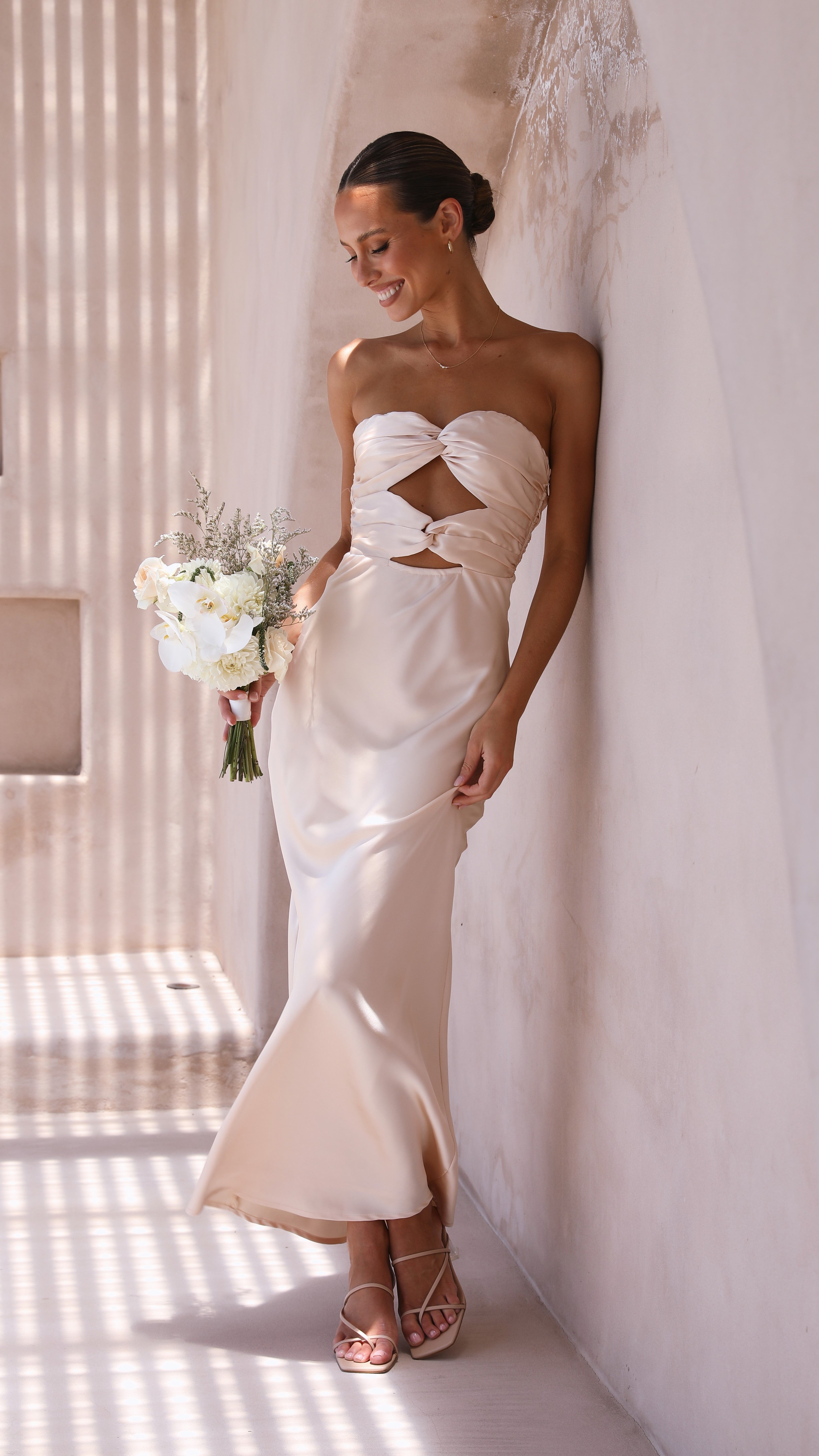 Izy Maxi Dress - Champagne-Sunshines Bliss
