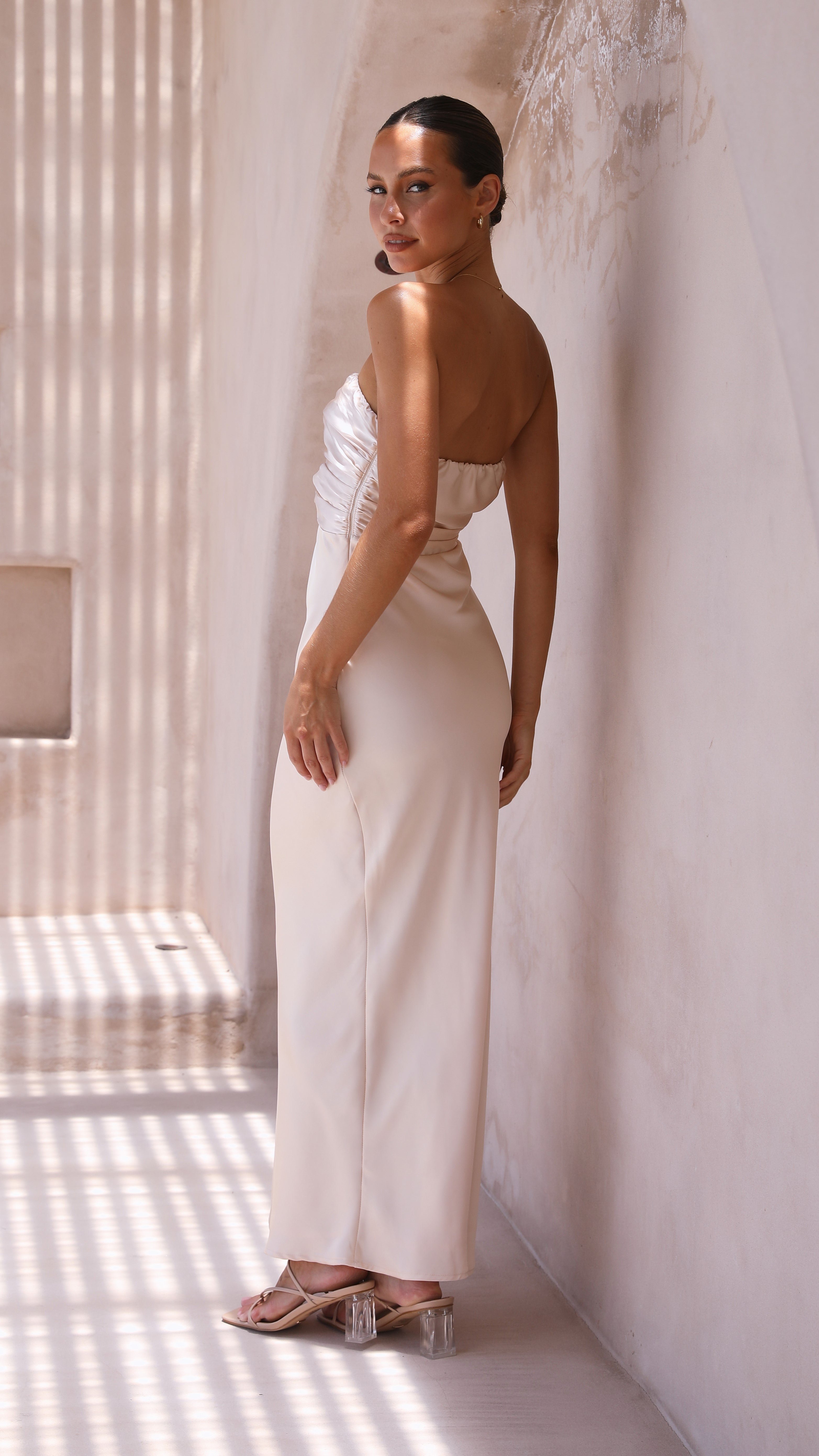 Izy Maxi Dress - Champagne-Sunshines Bliss