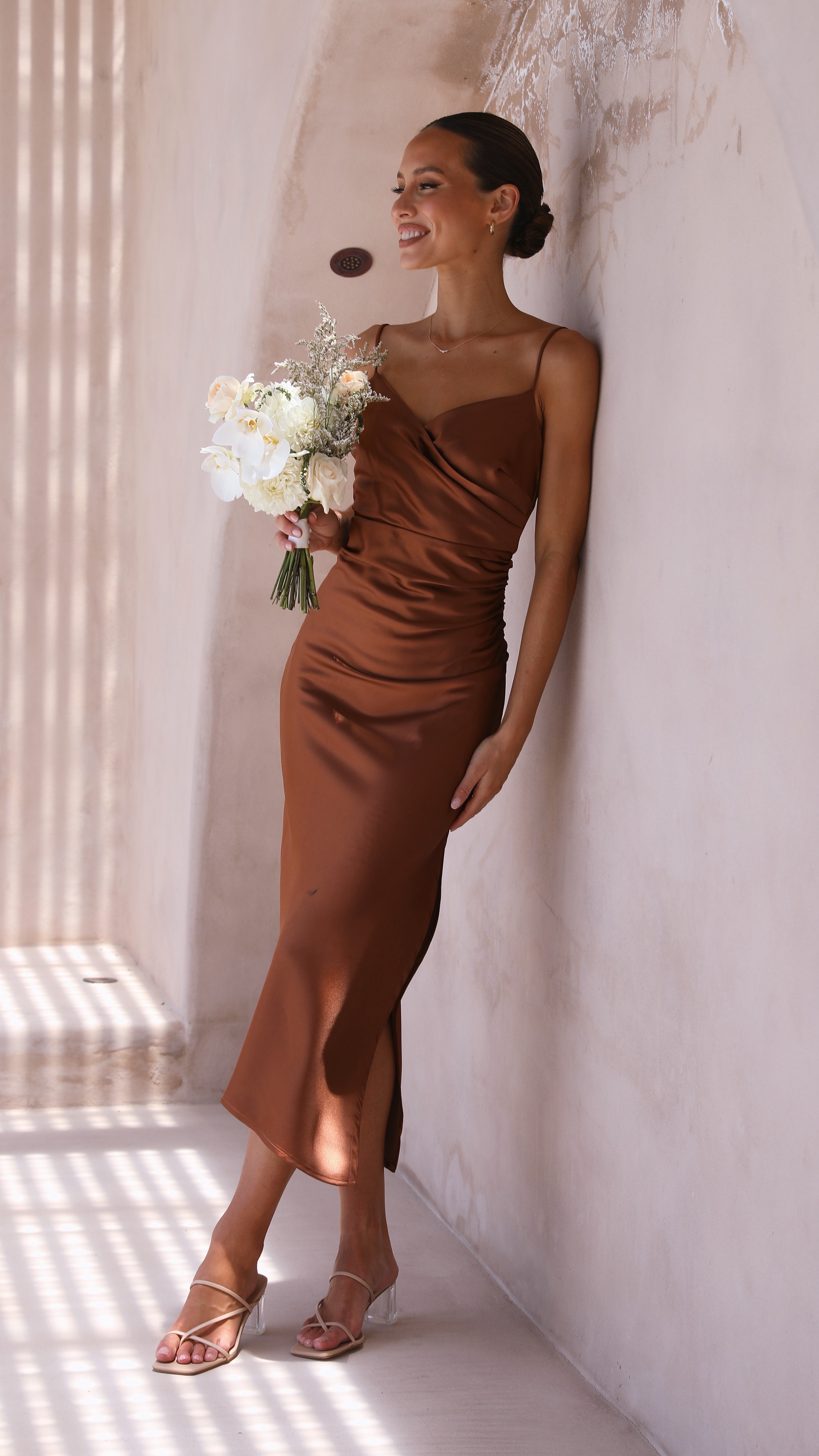 Monte Midi Dress - Brown-Sunshines Bliss
