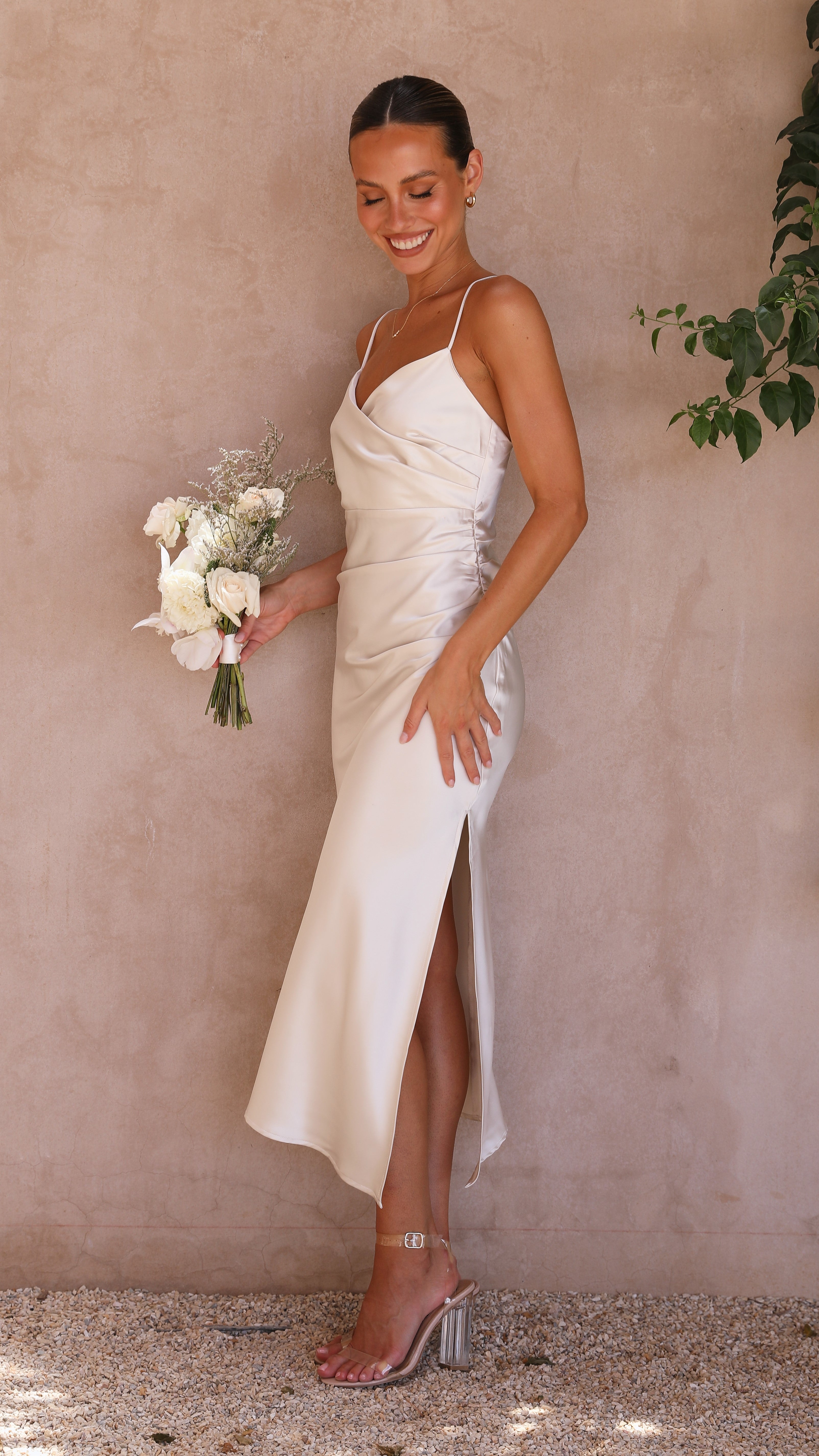 Monte Midi Dress - Ivory-Sunshines Bliss