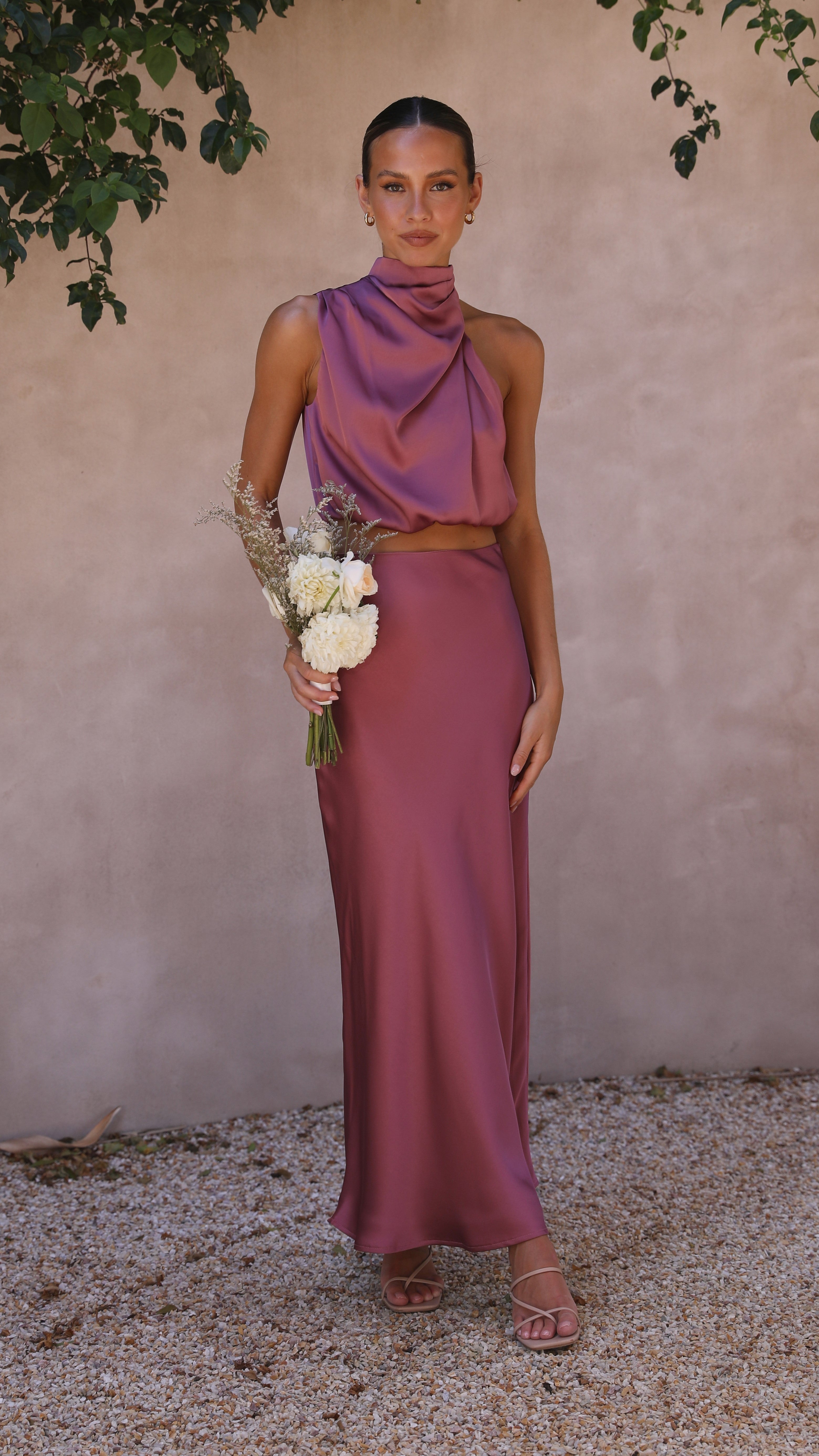 Esther Maxi Skirt - Plum-Sunshines Bliss