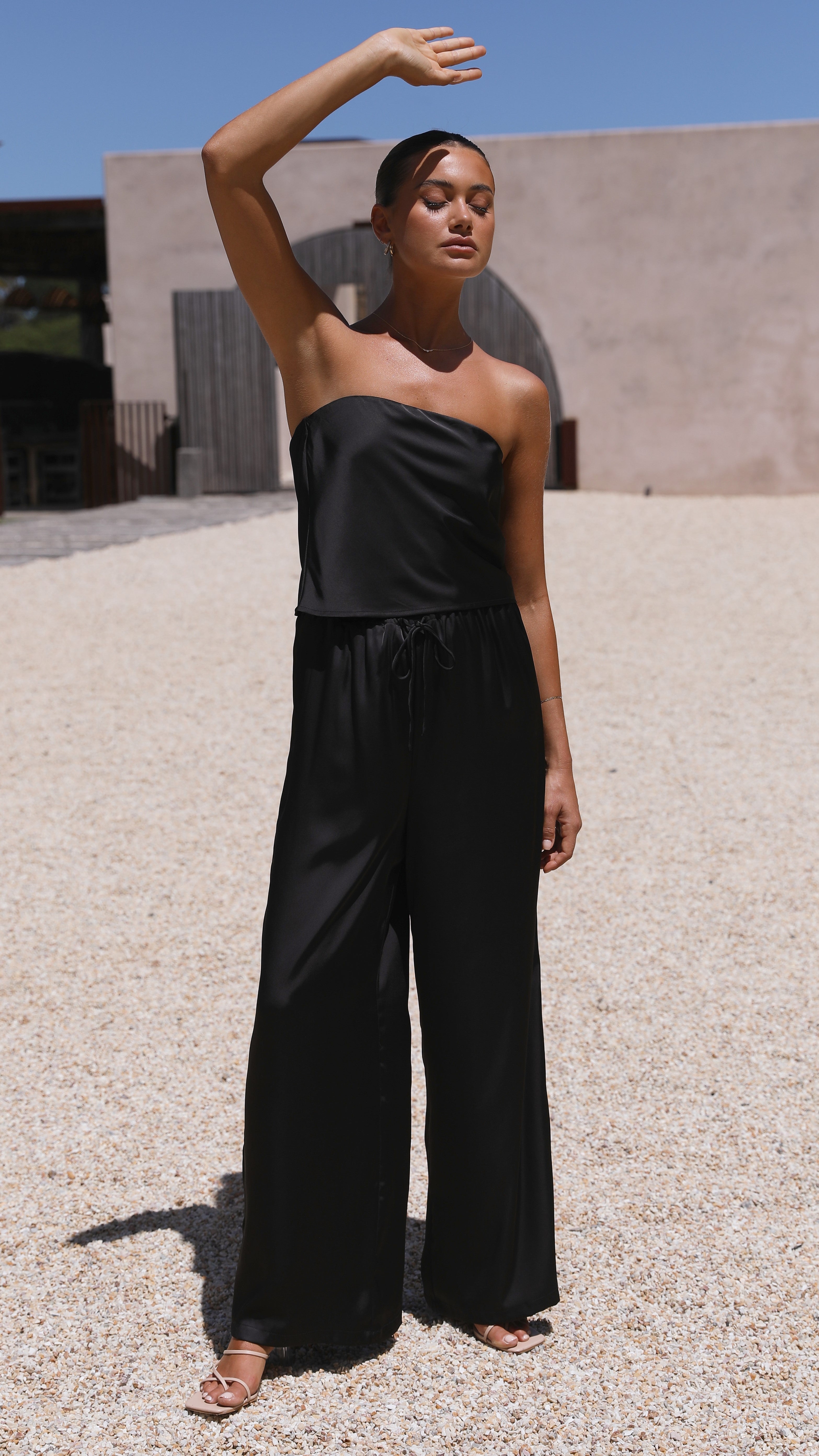 Effie Strapless Top - Black-Sunshines Bliss