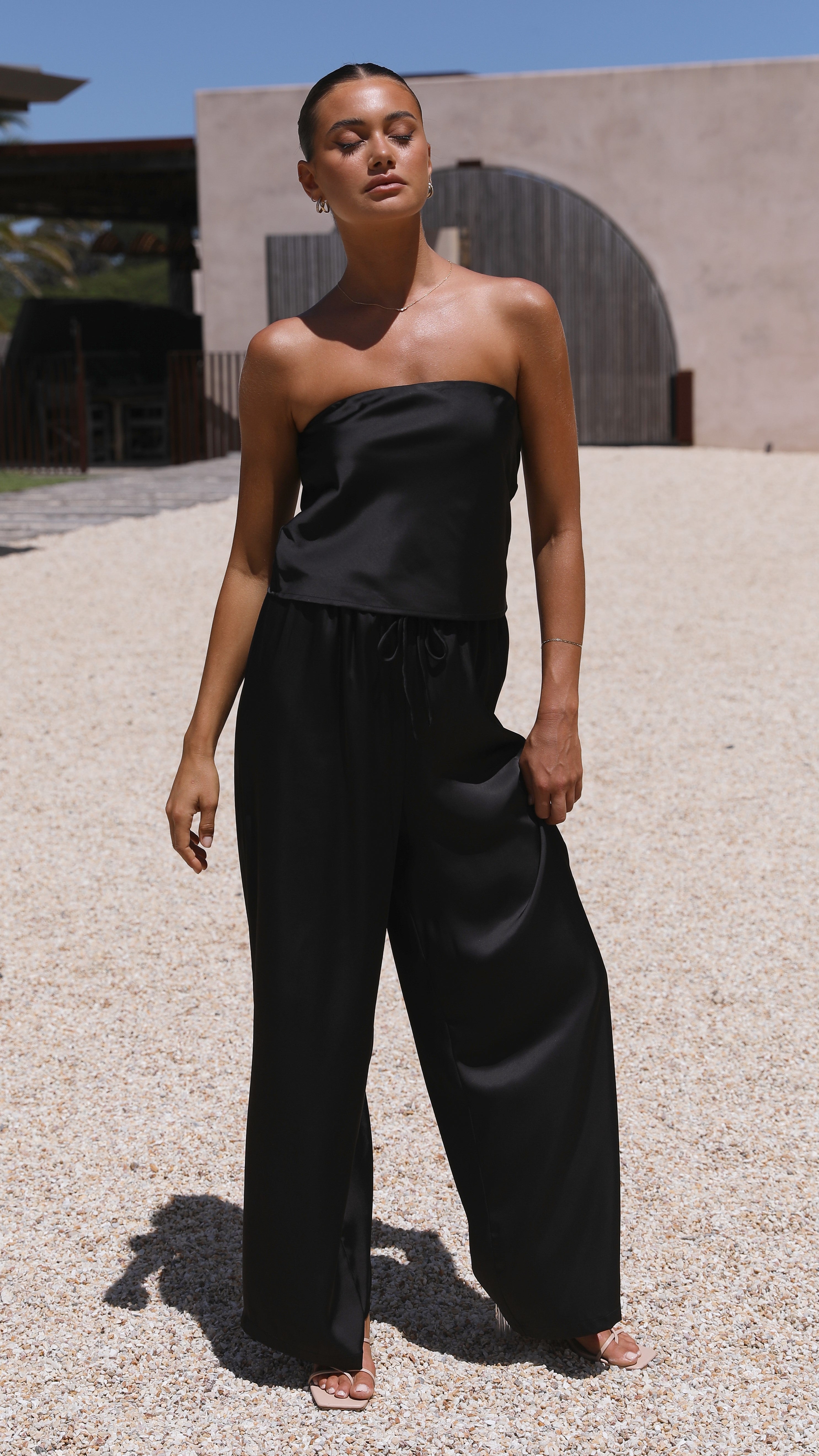 Effie Strapless Top - Black-Sunshines Bliss