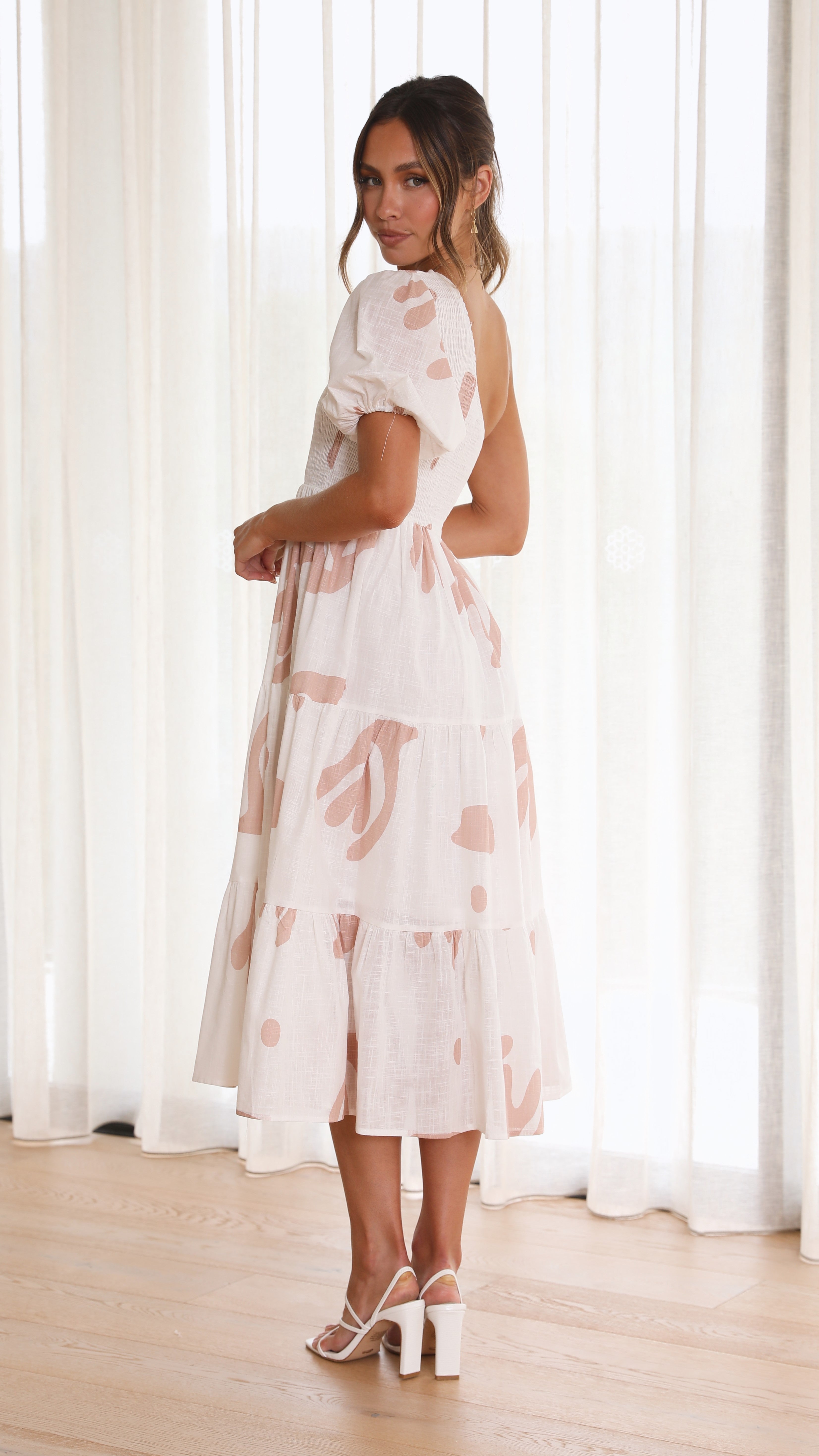 Kingsley Midi Dress - Beige-Sunshines Bliss