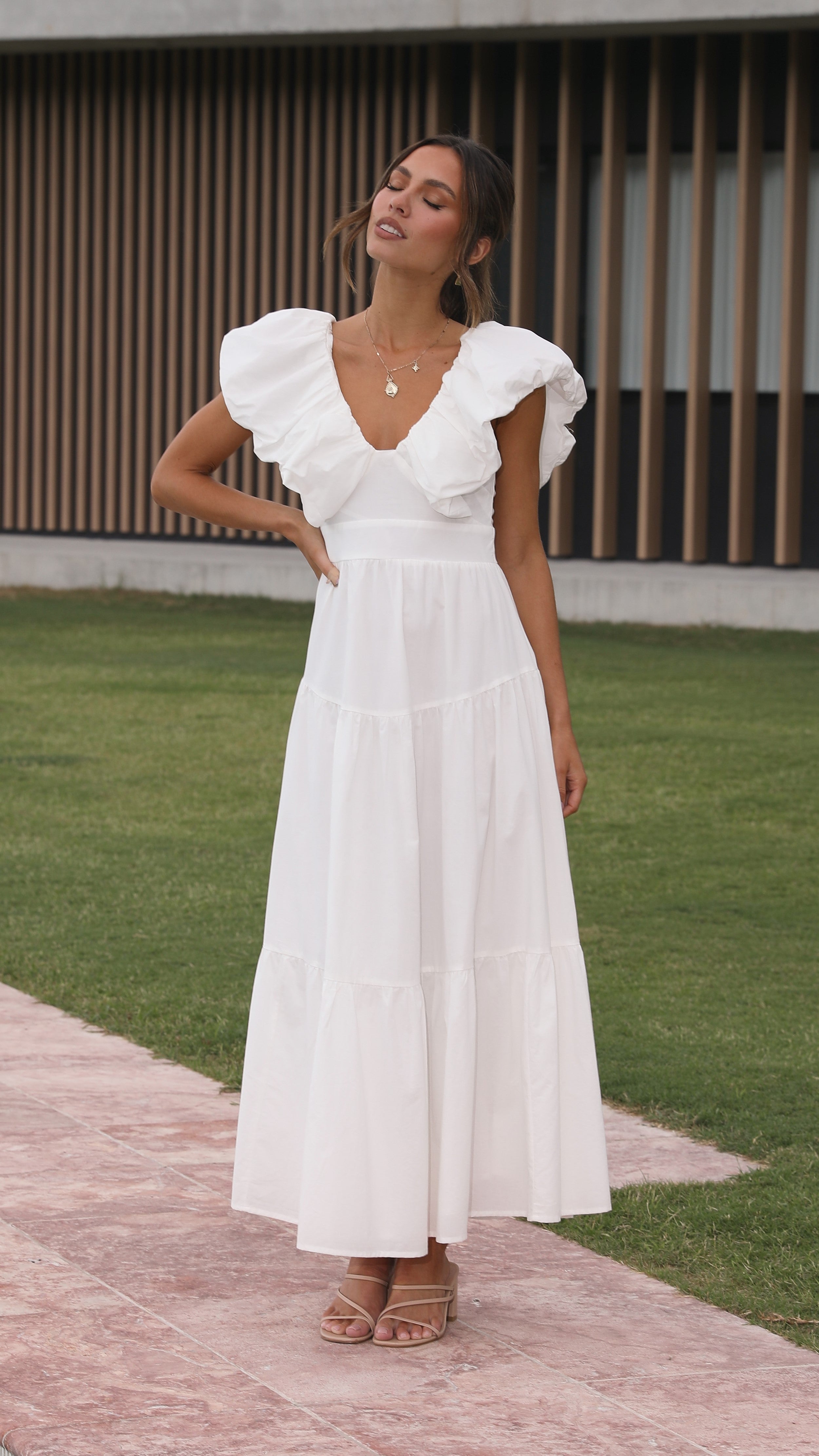 Emma Maxi Dress - White-Sunshines Bliss