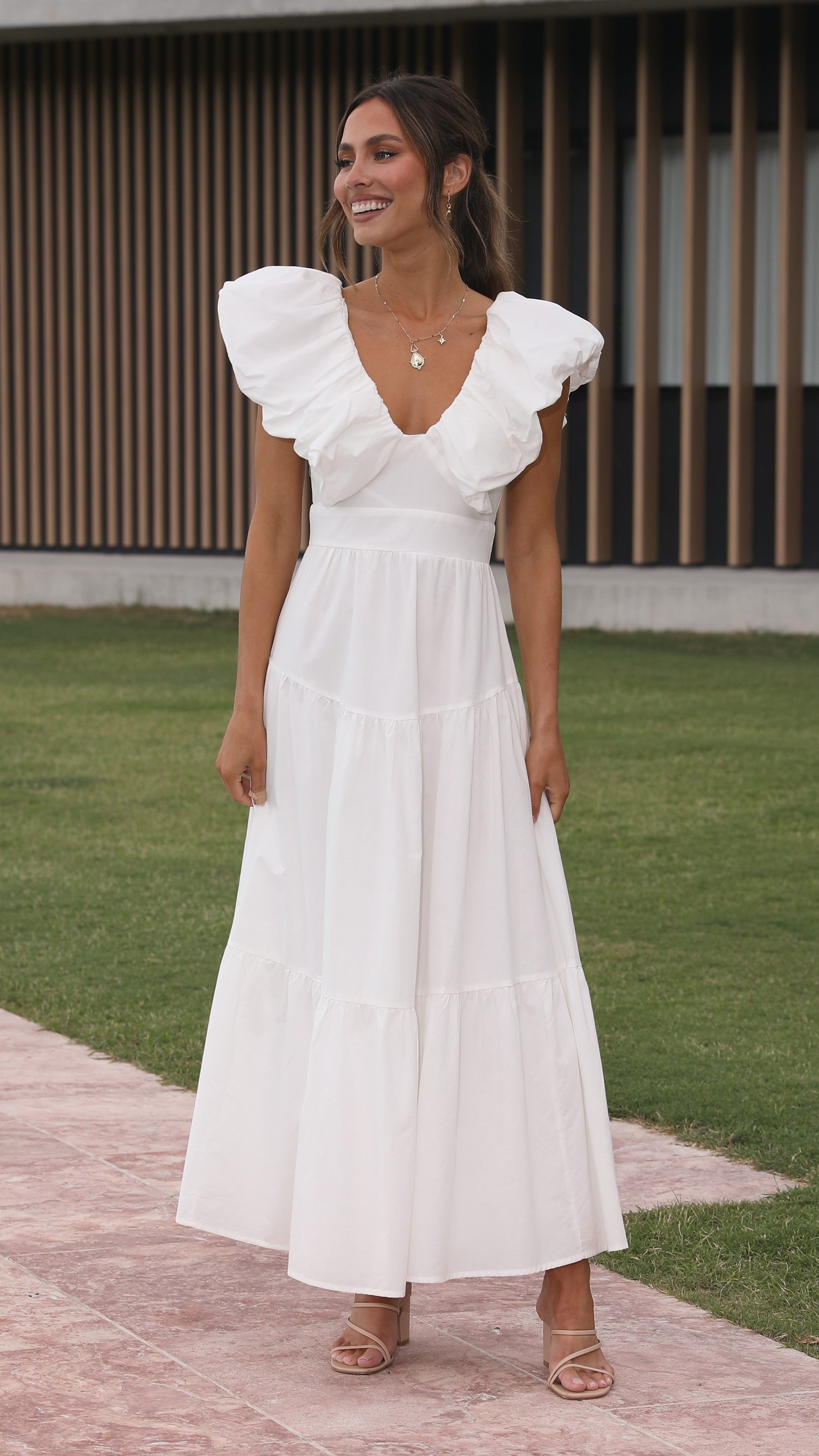 Emma Maxi Dress - White-Sunshines Bliss