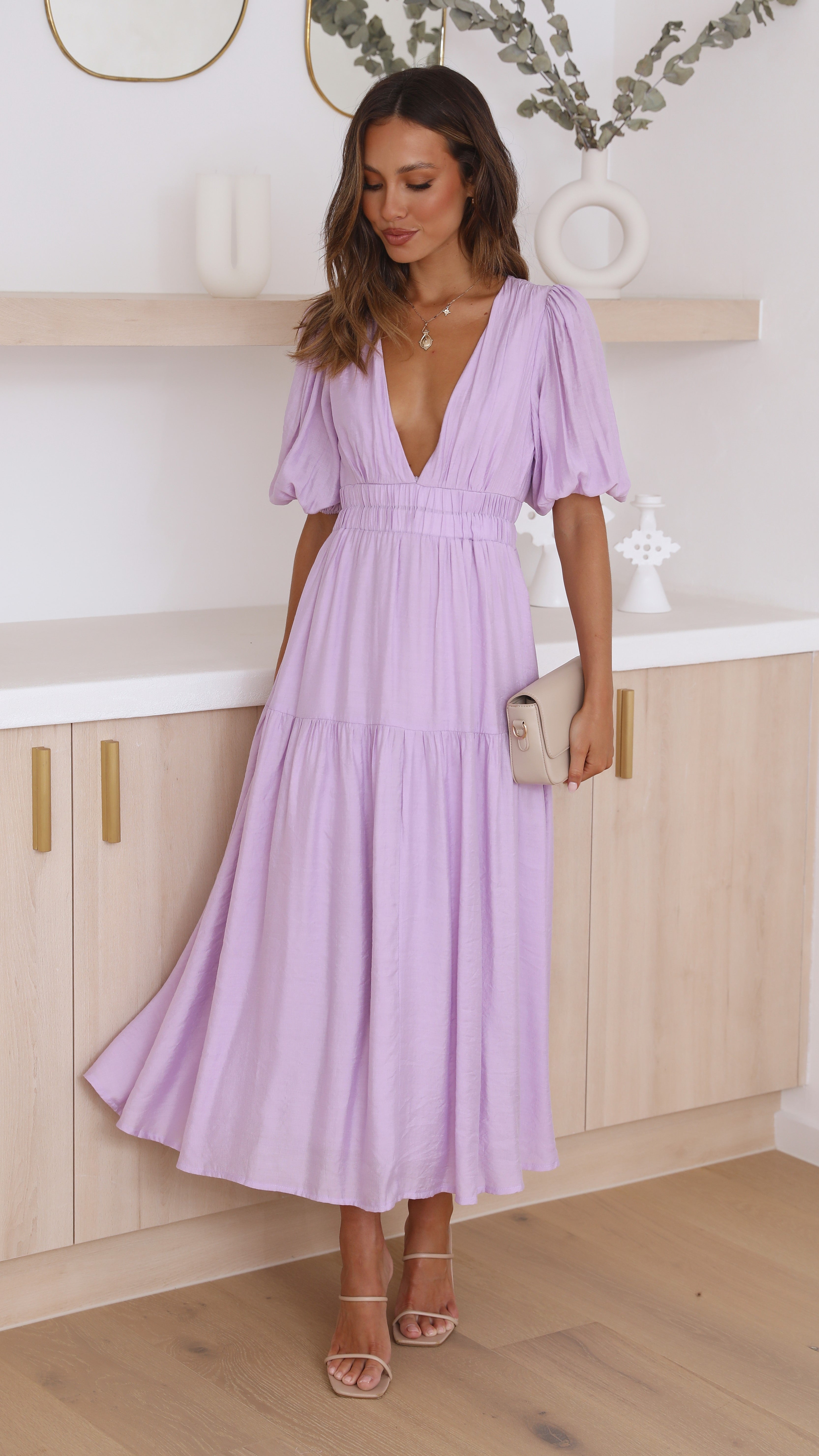Erin Midi Dress - Lilac-Sunshines Bliss