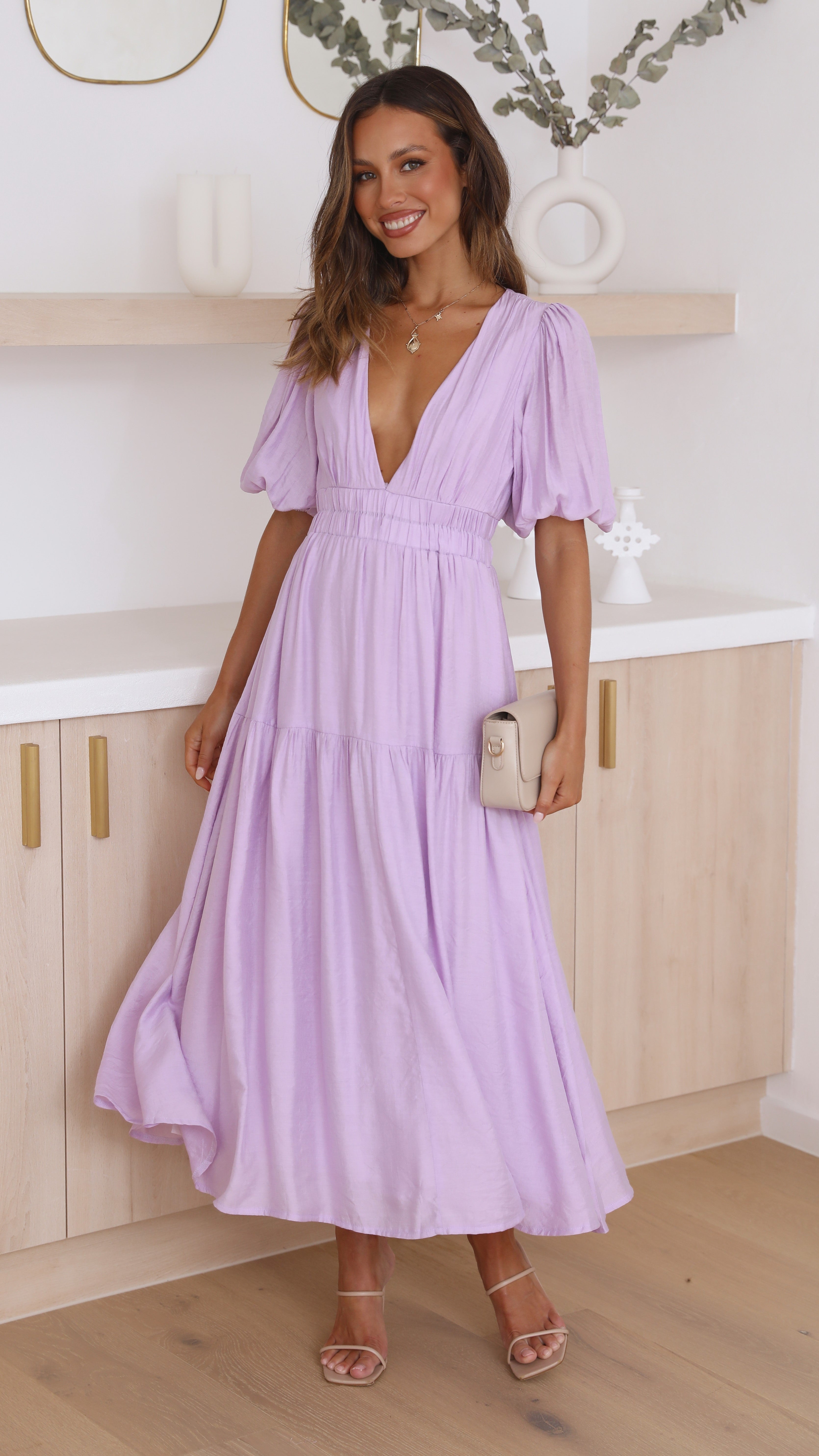 Erin Midi Dress - Lilac-Sunshines Bliss