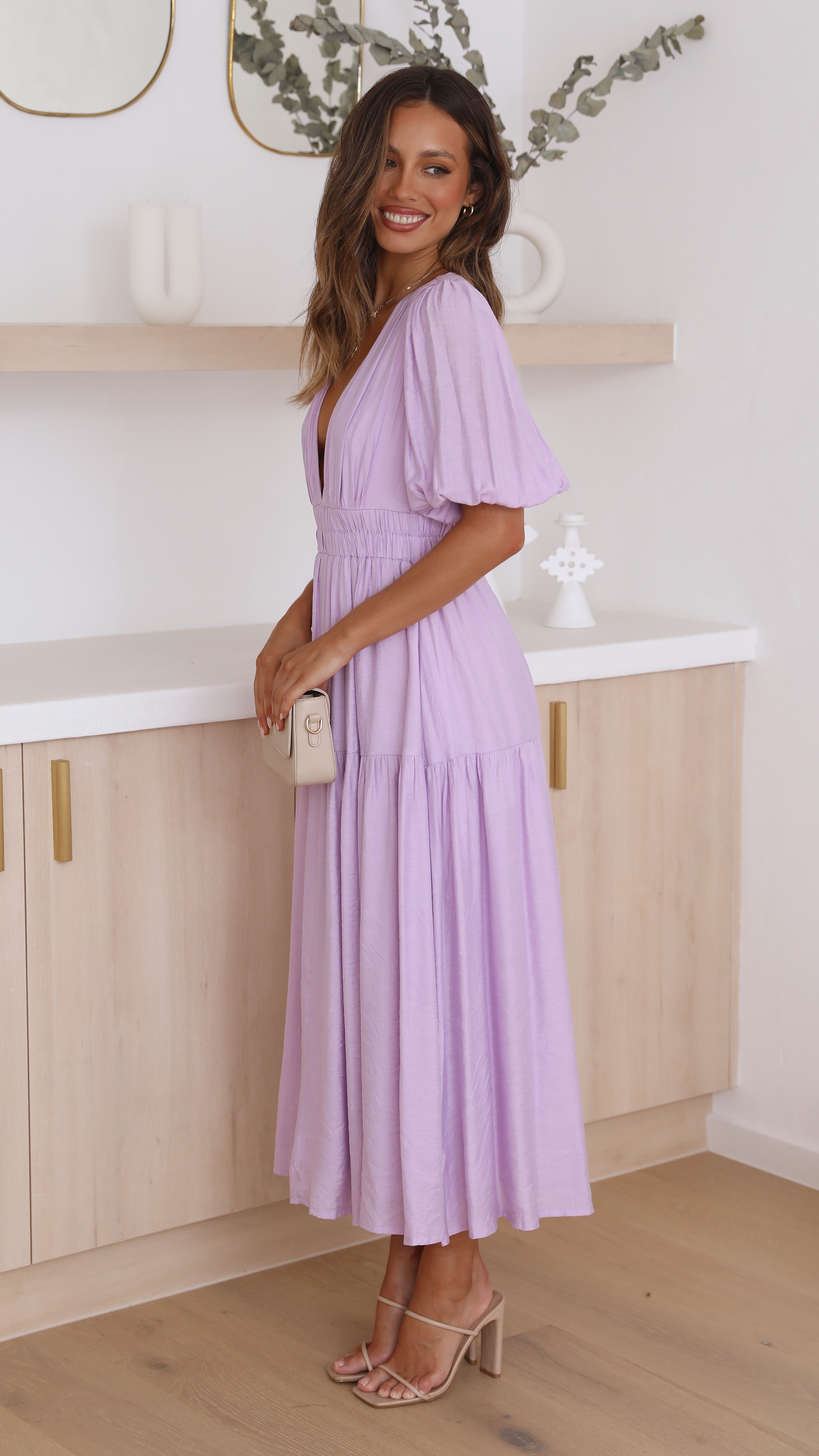Erin Midi Dress - Lilac-Sunshines Bliss