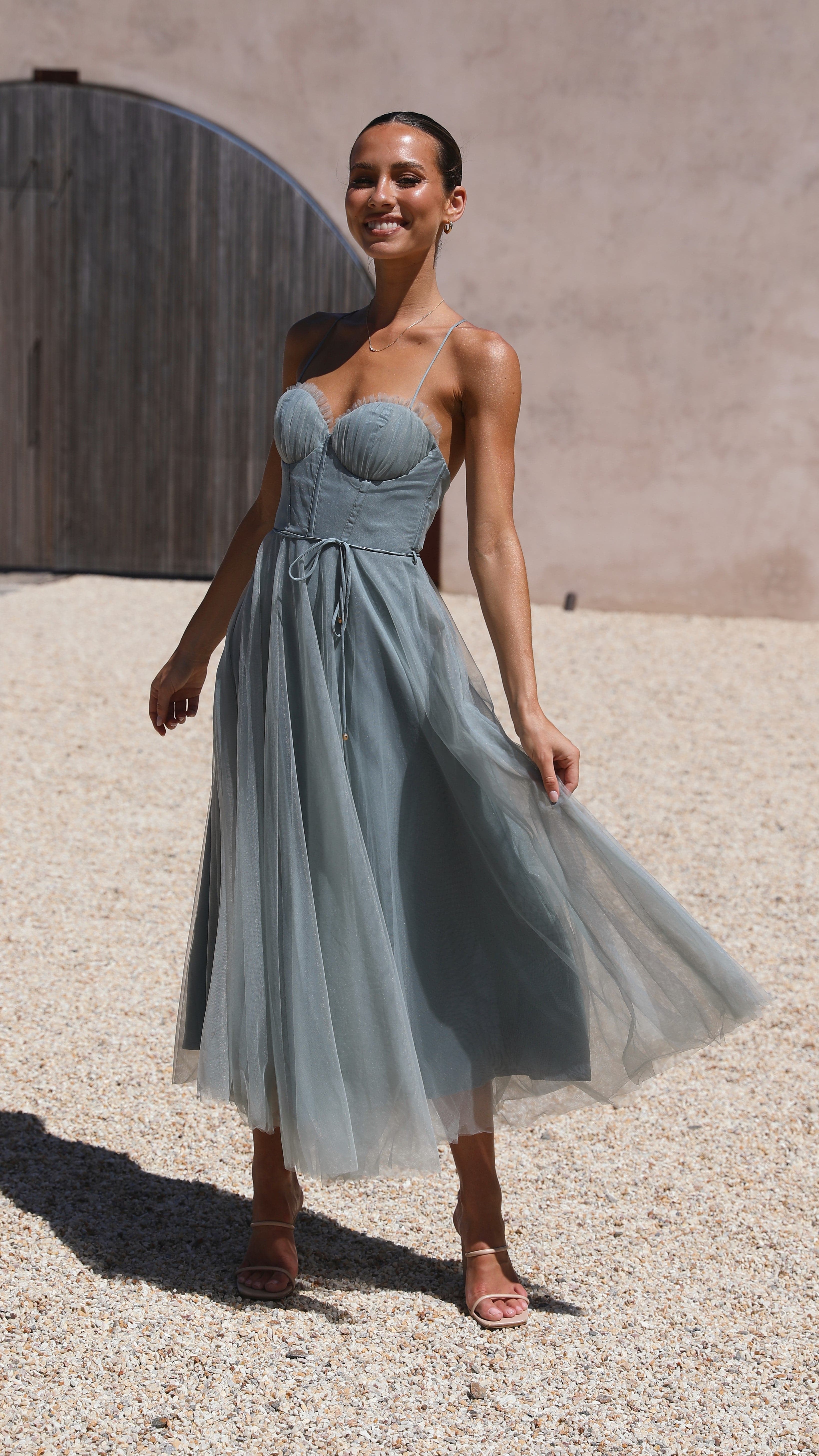 Diana Midi Dress - Sage-Sunshines Bliss