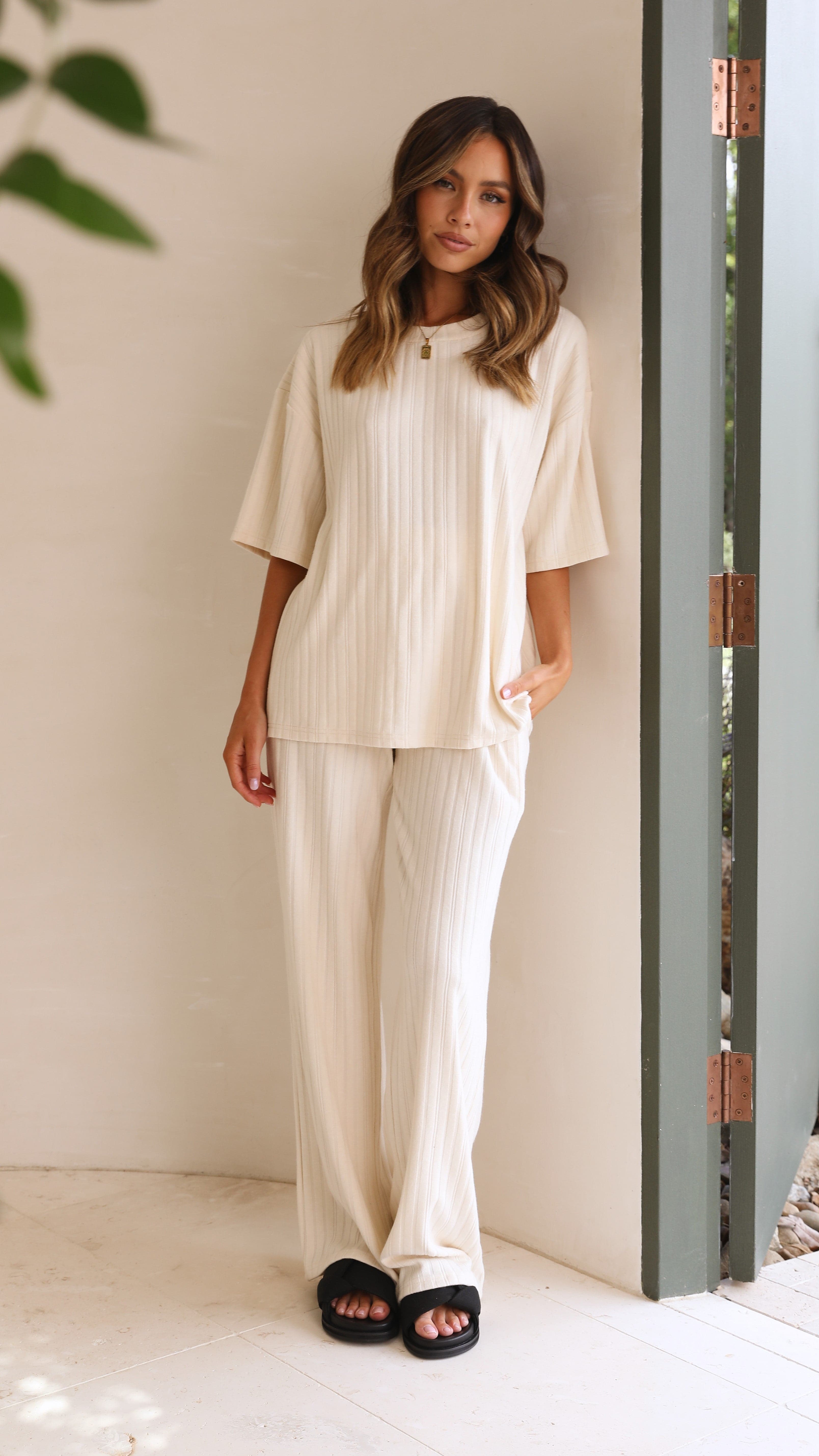 Jolina Pants - Cream-Sunshines Bliss