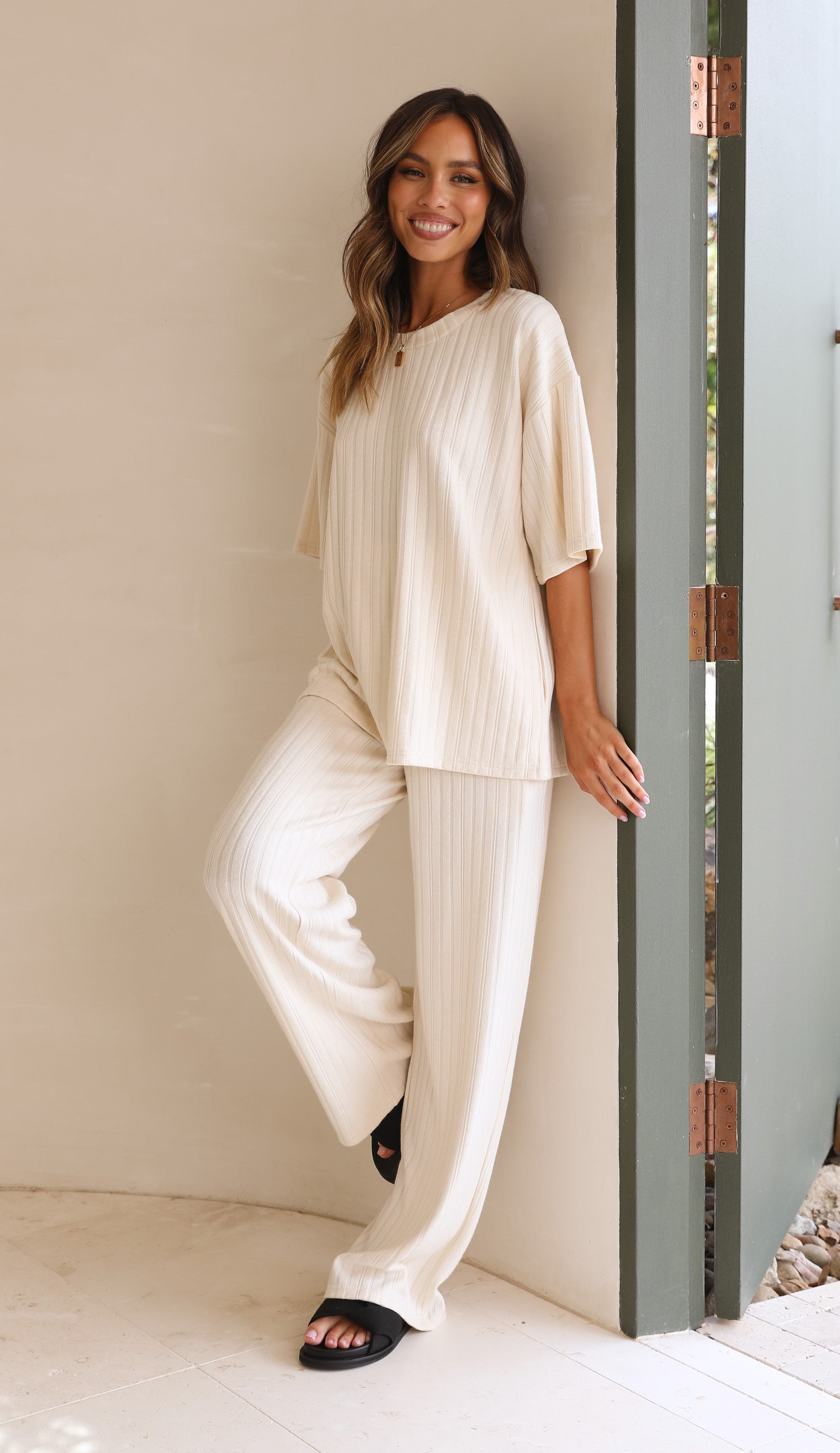 Jolina Pants - Cream-Sunshines Bliss