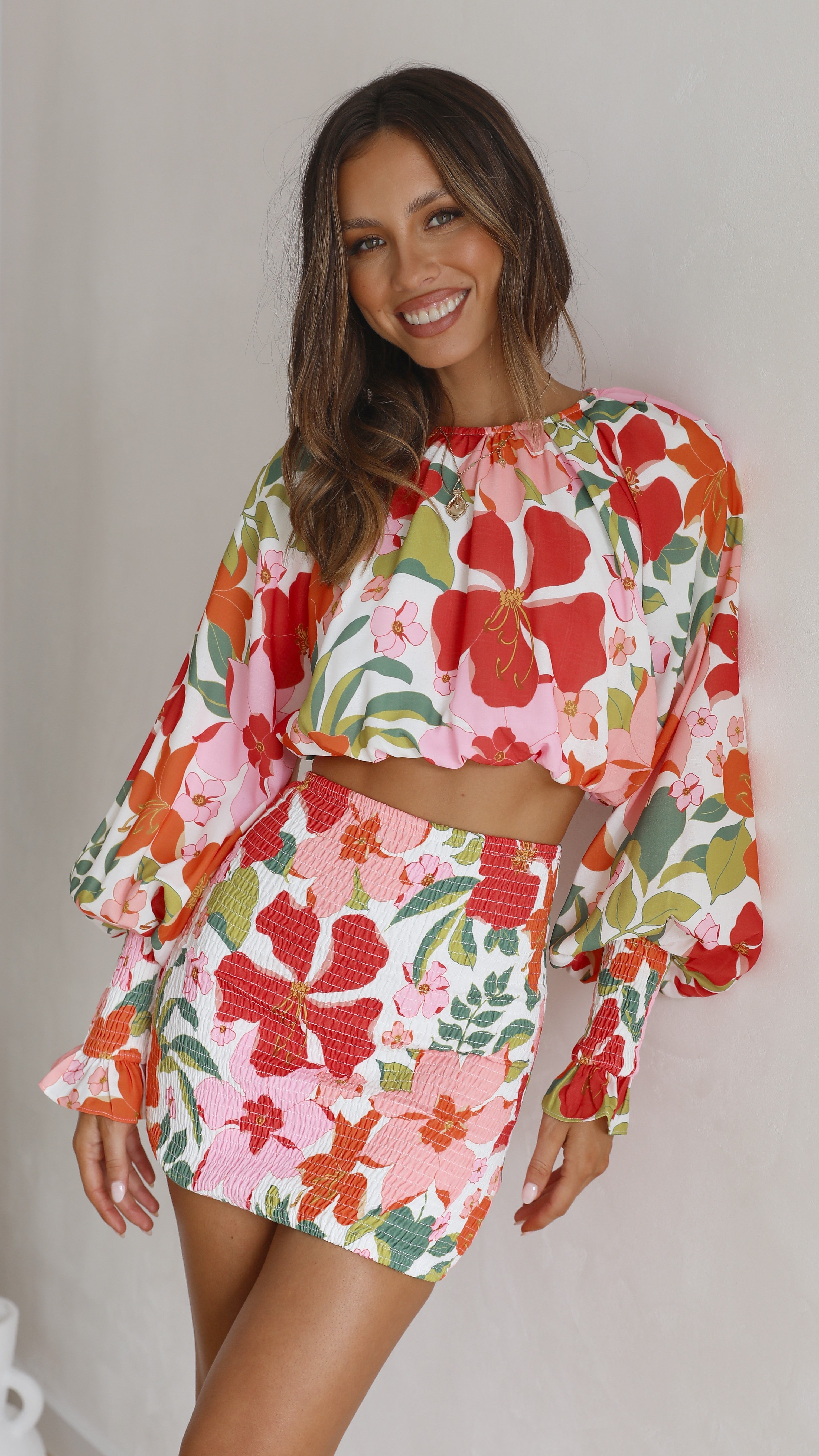 Nelda Skirt - Floral-Sunshines Bliss