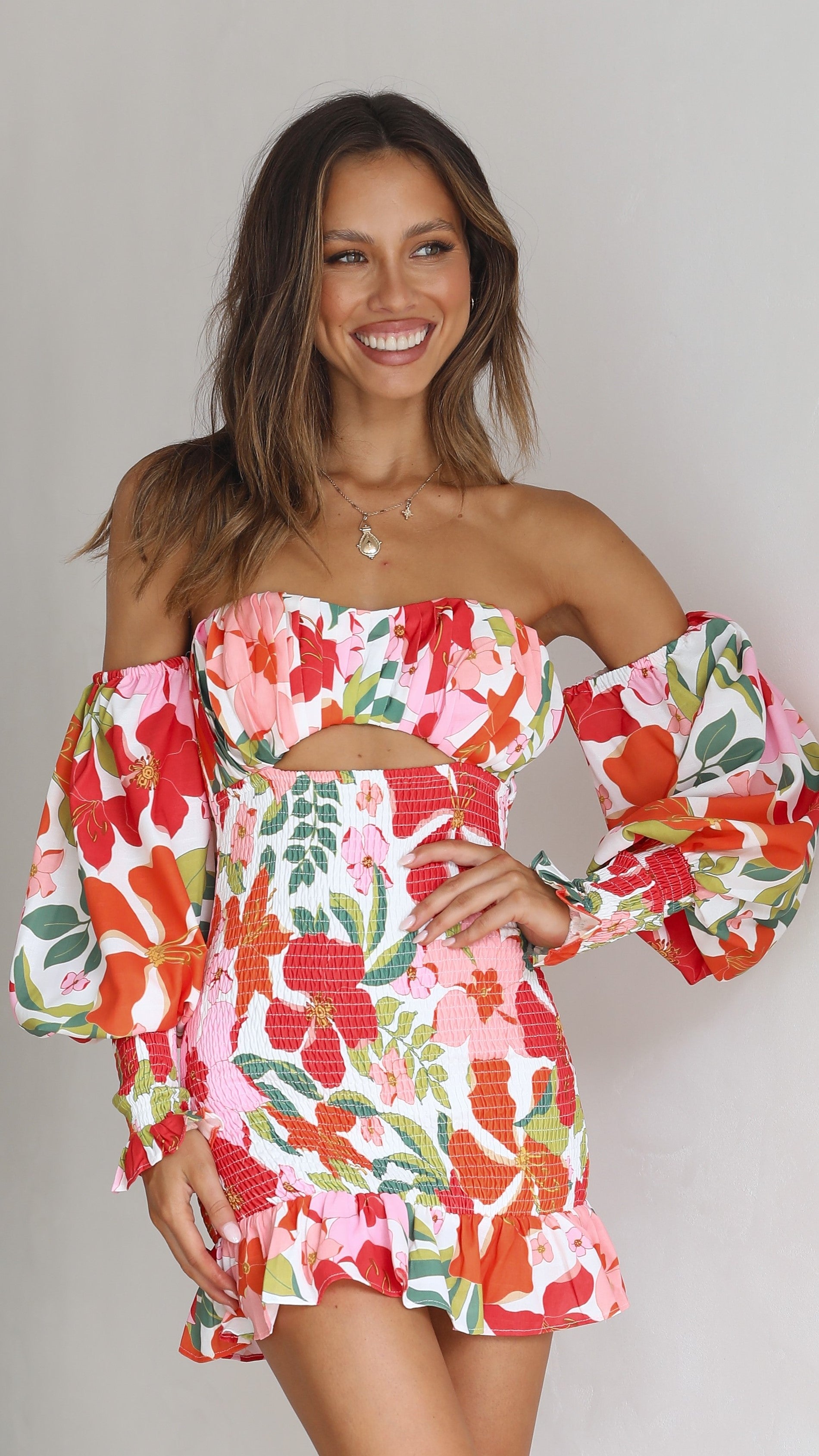 Nelda Mini Dress - Floral-Sunshines Bliss
