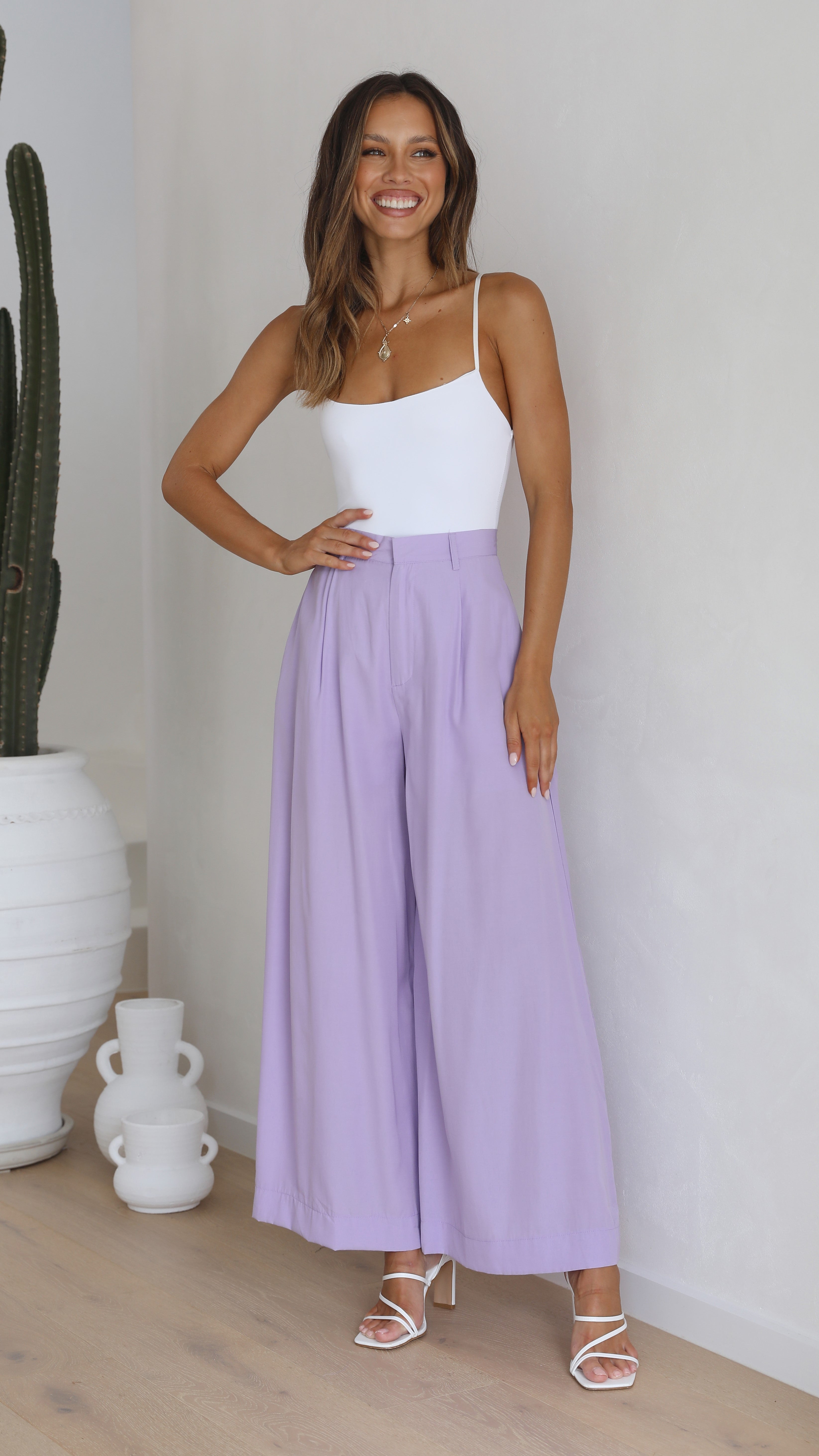 Jacoba Wide Leg Pants - Lilac-Sunshines Bliss