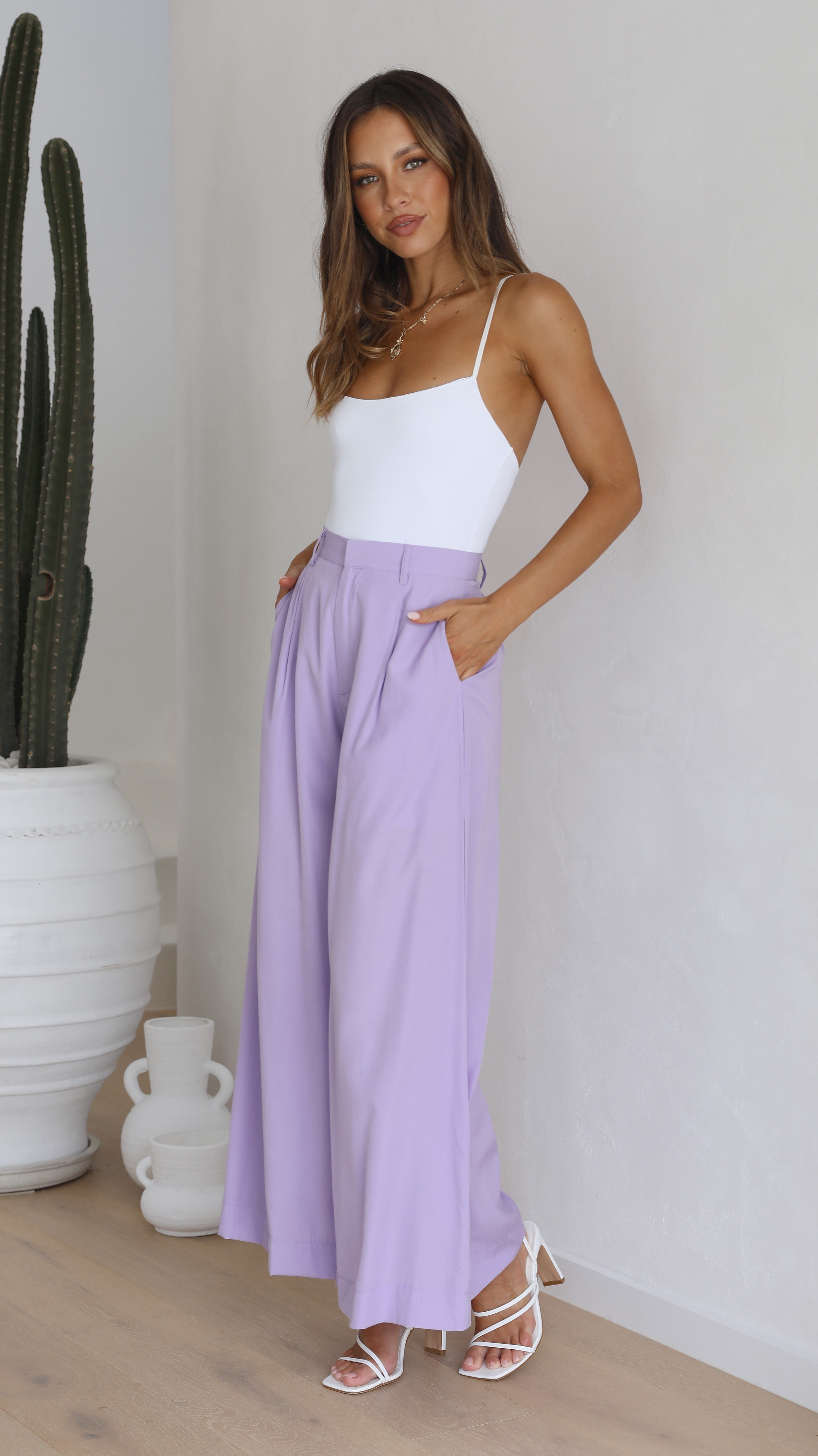 Jacoba Wide Leg Pants - Lilac-Sunshines Bliss