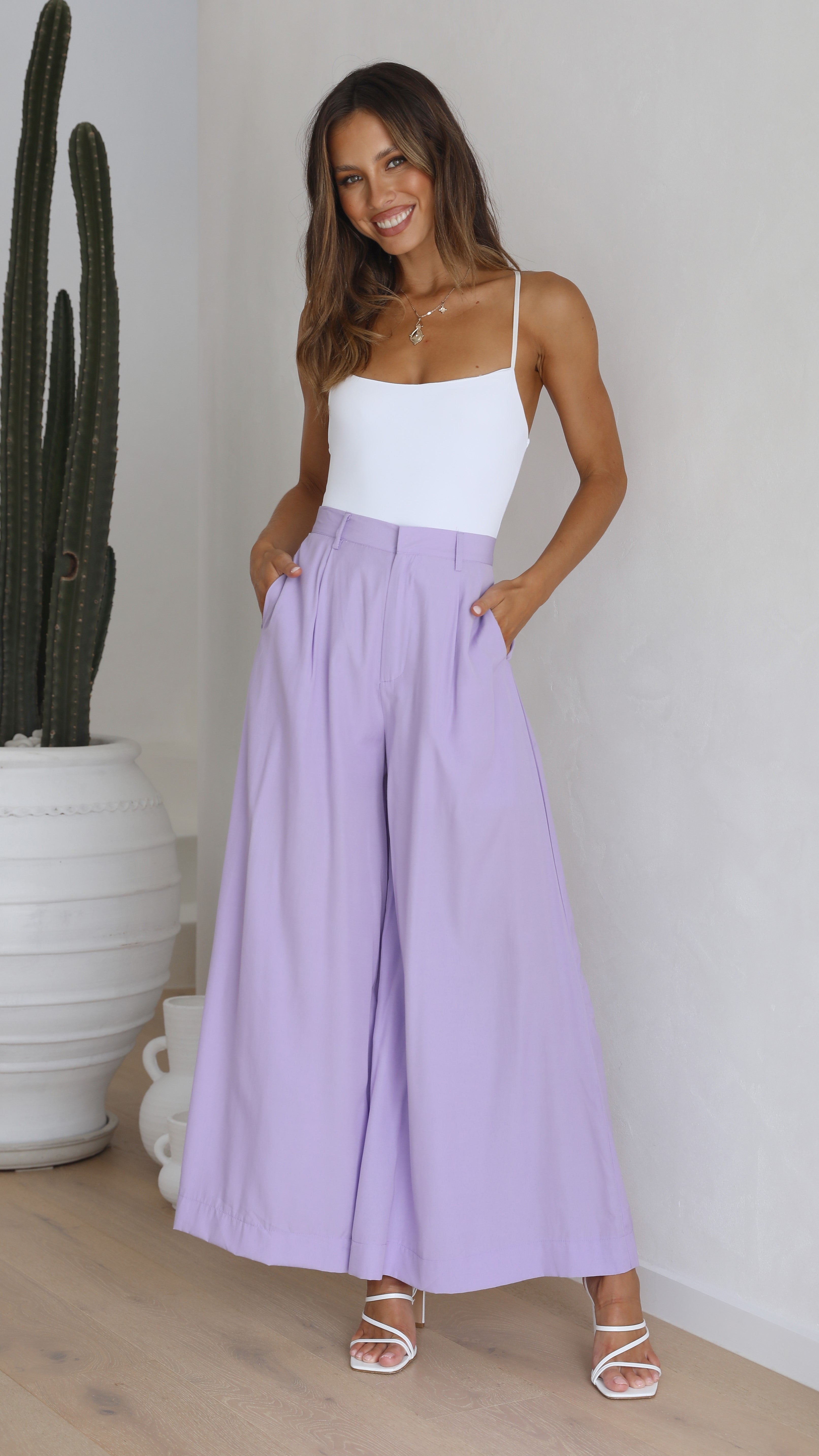 Jacoba Wide Leg Pants - Lilac-Sunshines Bliss