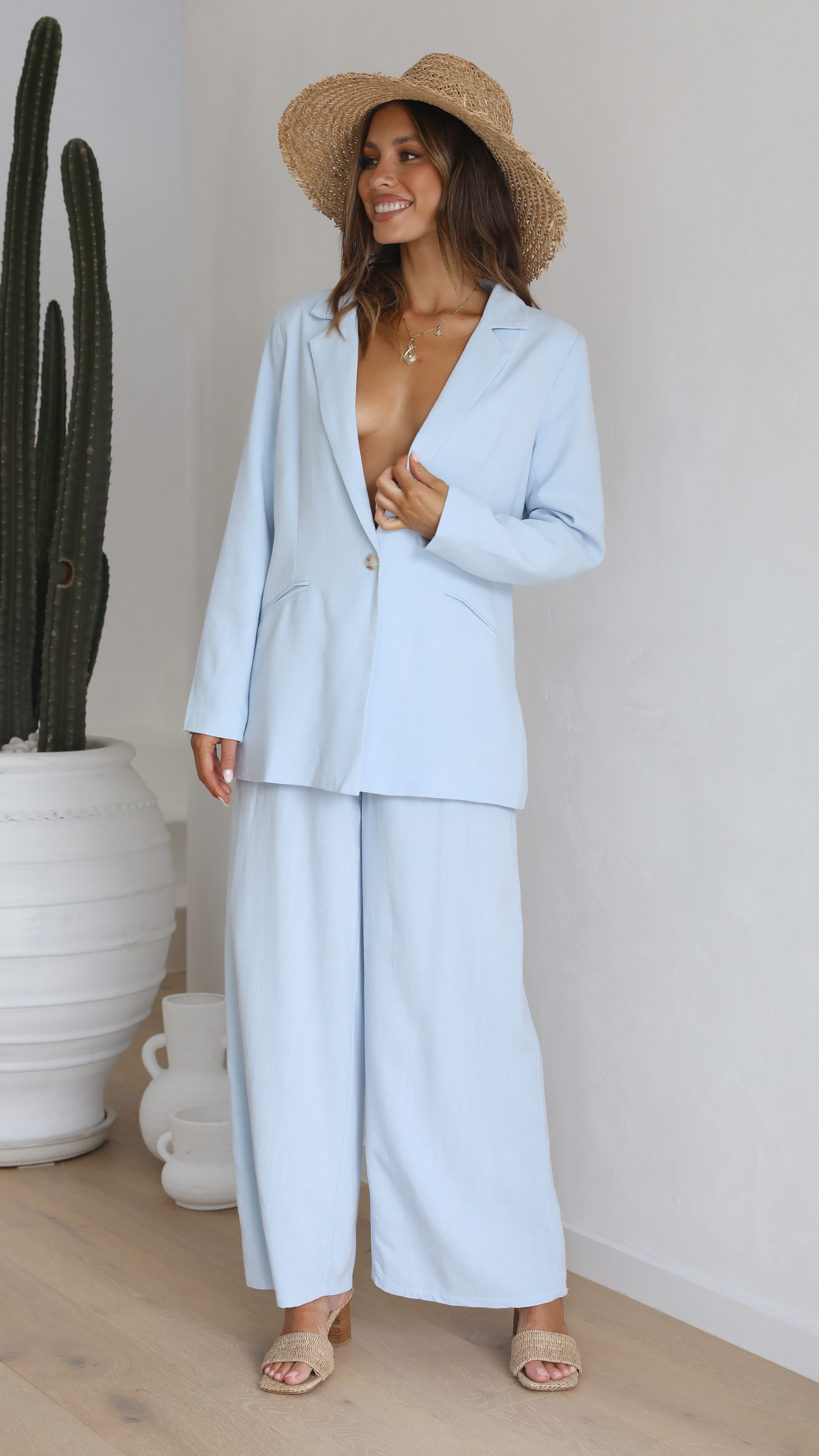 Fields Blazer - Sky Blue-Sunshines Bliss