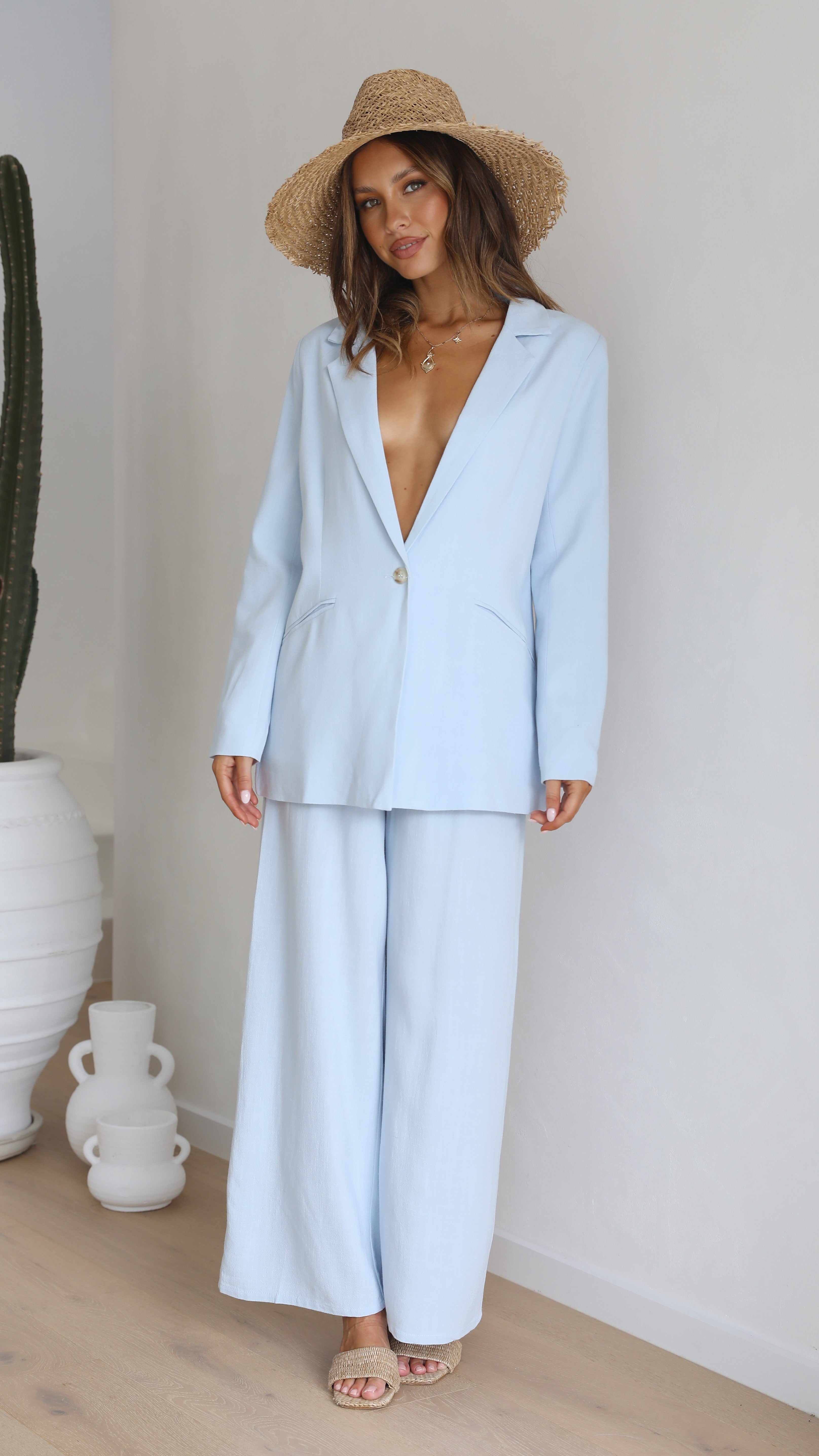 Fields Blazer - Sky Blue-Sunshines Bliss