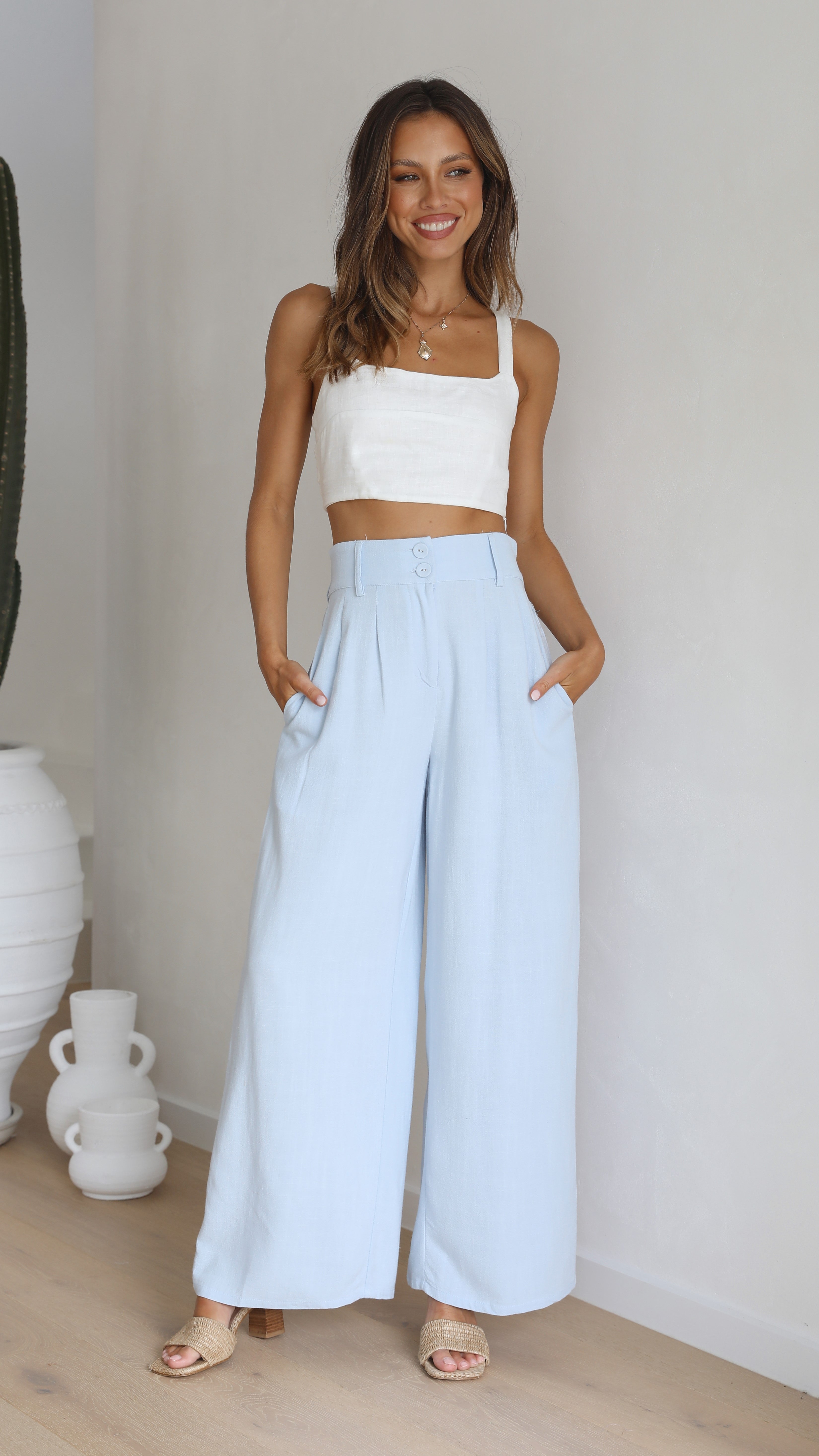 Fawn Pants - Sky Blue-Sunshines Bliss