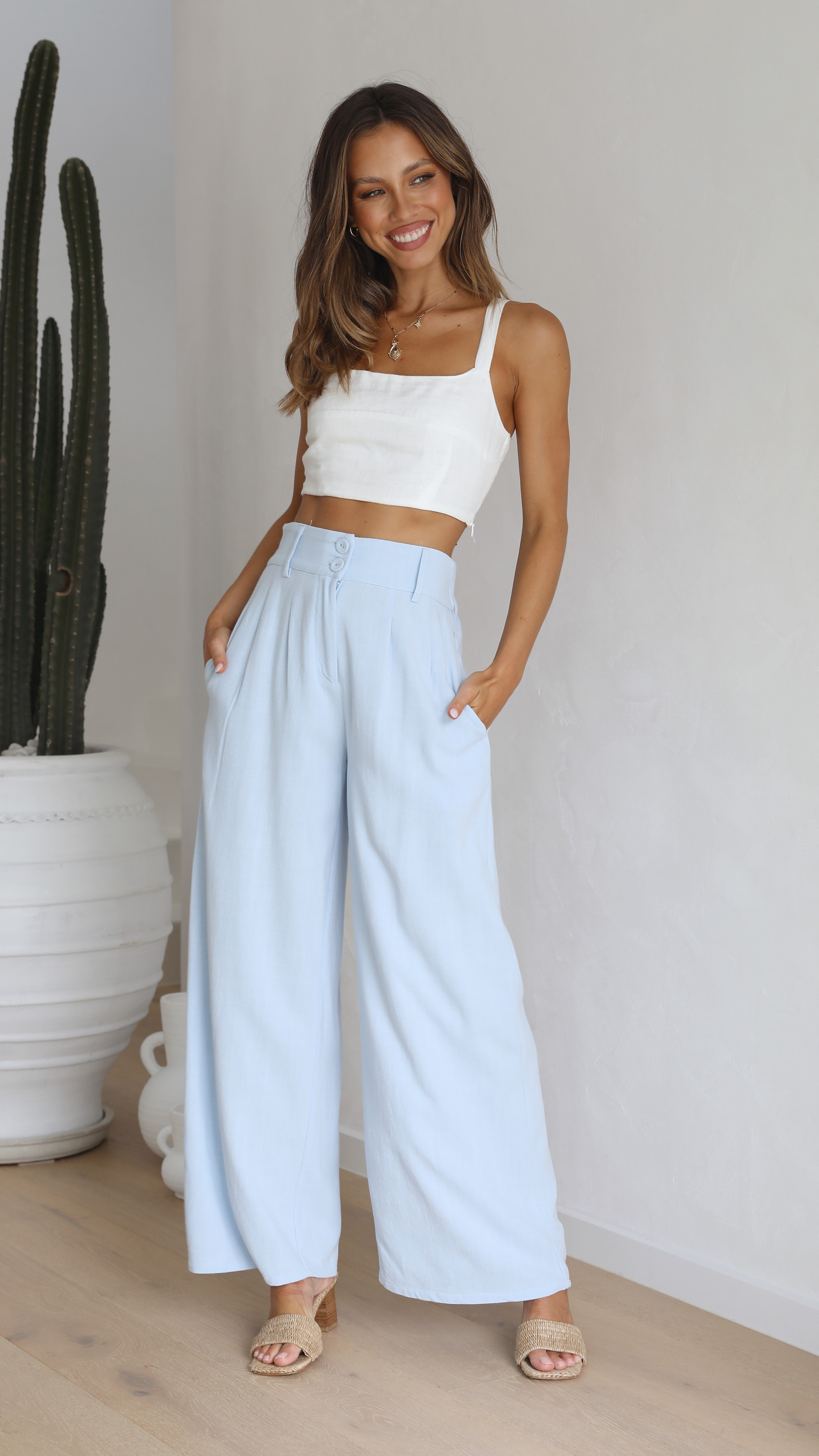 Fawn Pants - Sky Blue-Sunshines Bliss