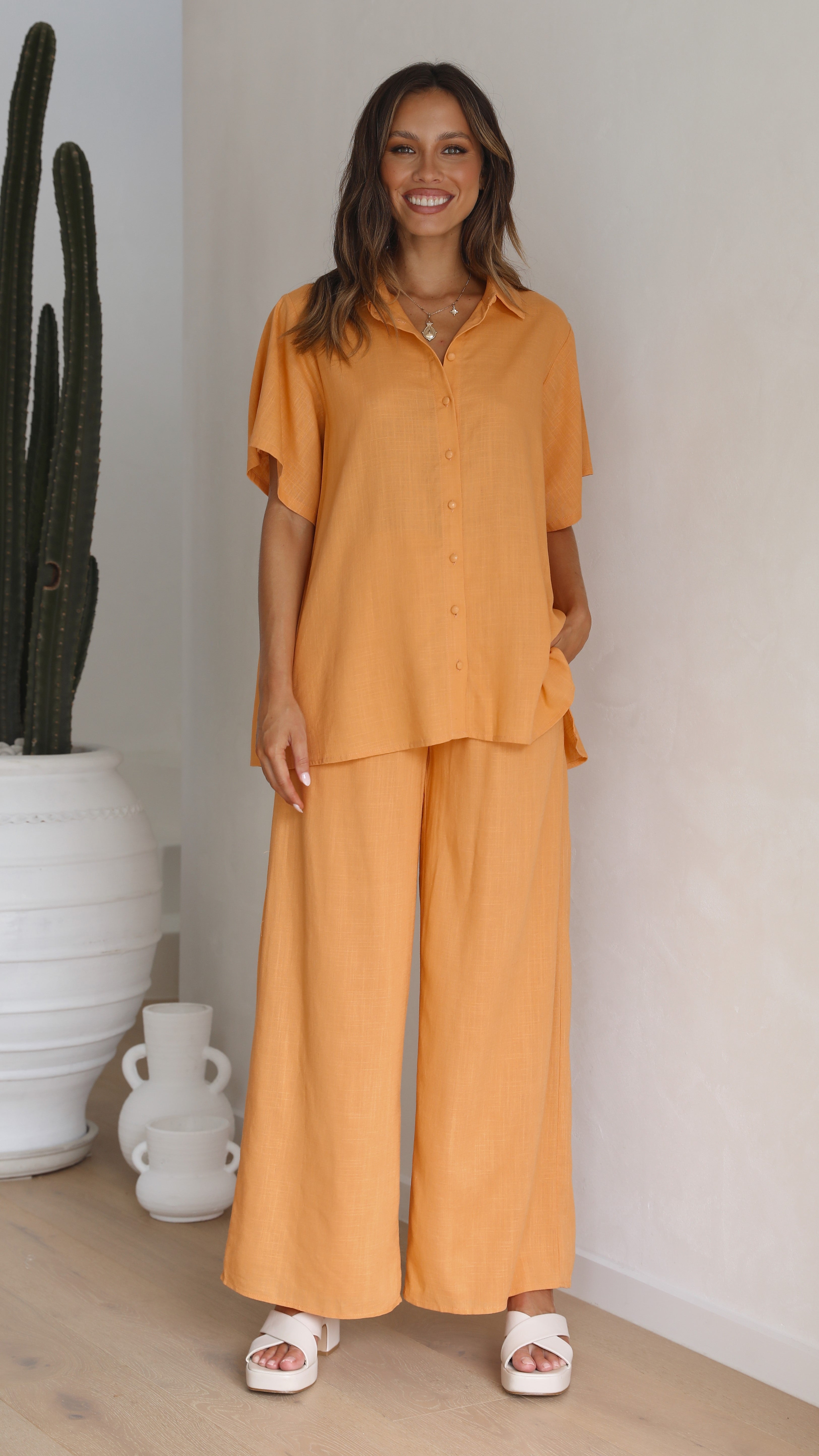 Natalie Pants - Sunset Orange-Sunshines Bliss