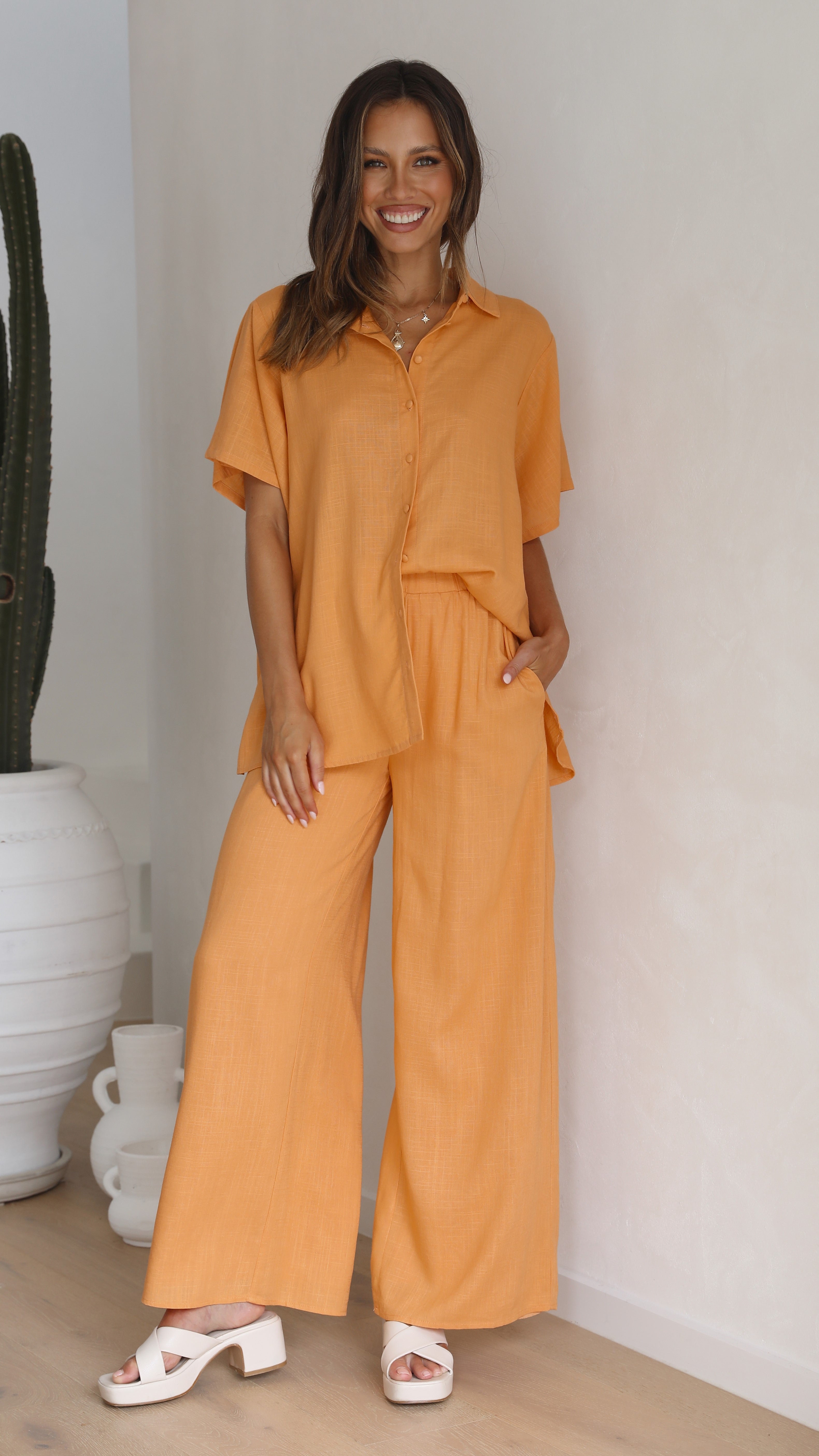 Natalie Pants - Sunset Orange-Sunshines Bliss
