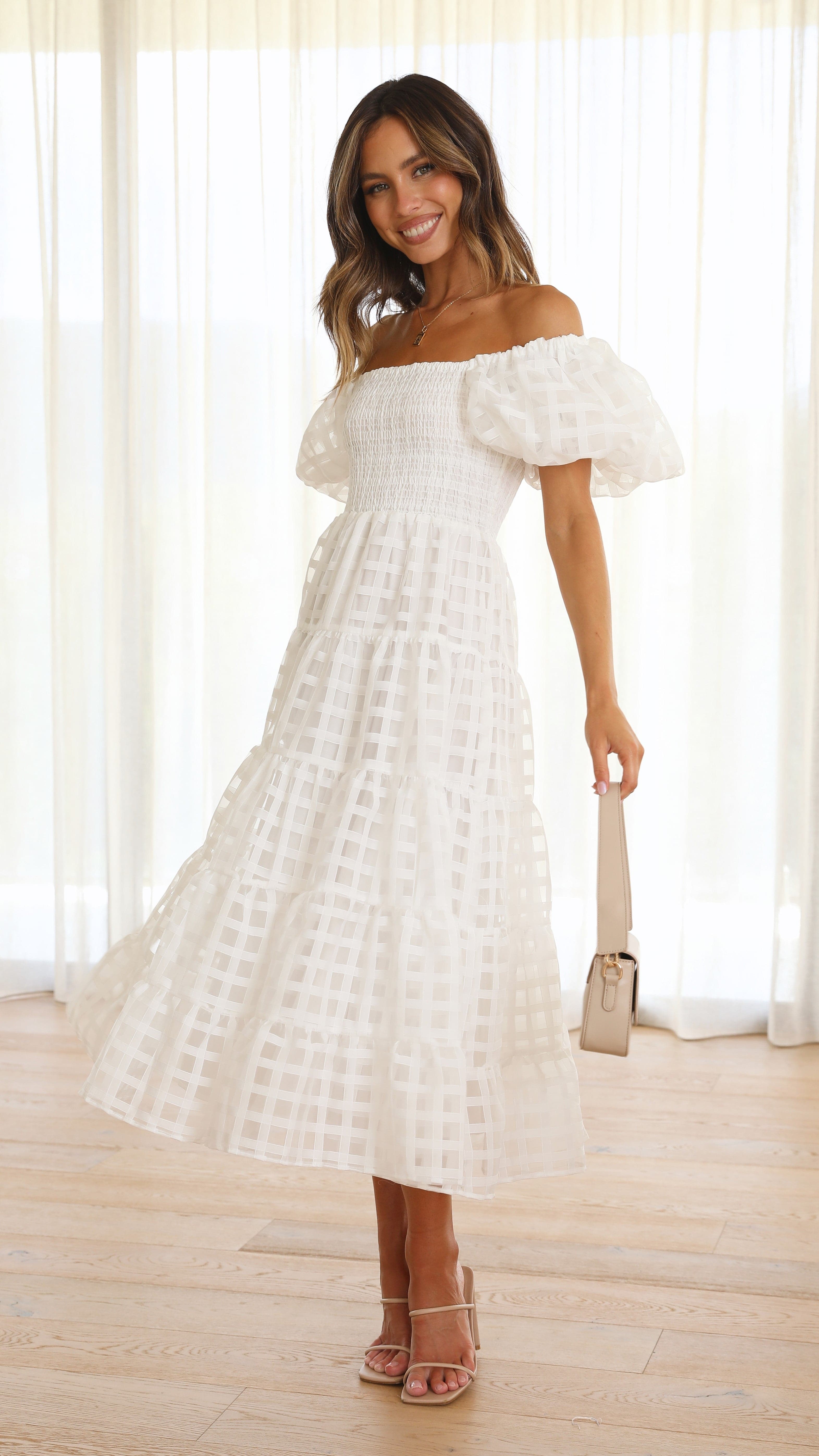 Deemi Maxi Dress - White-Sunshines Bliss