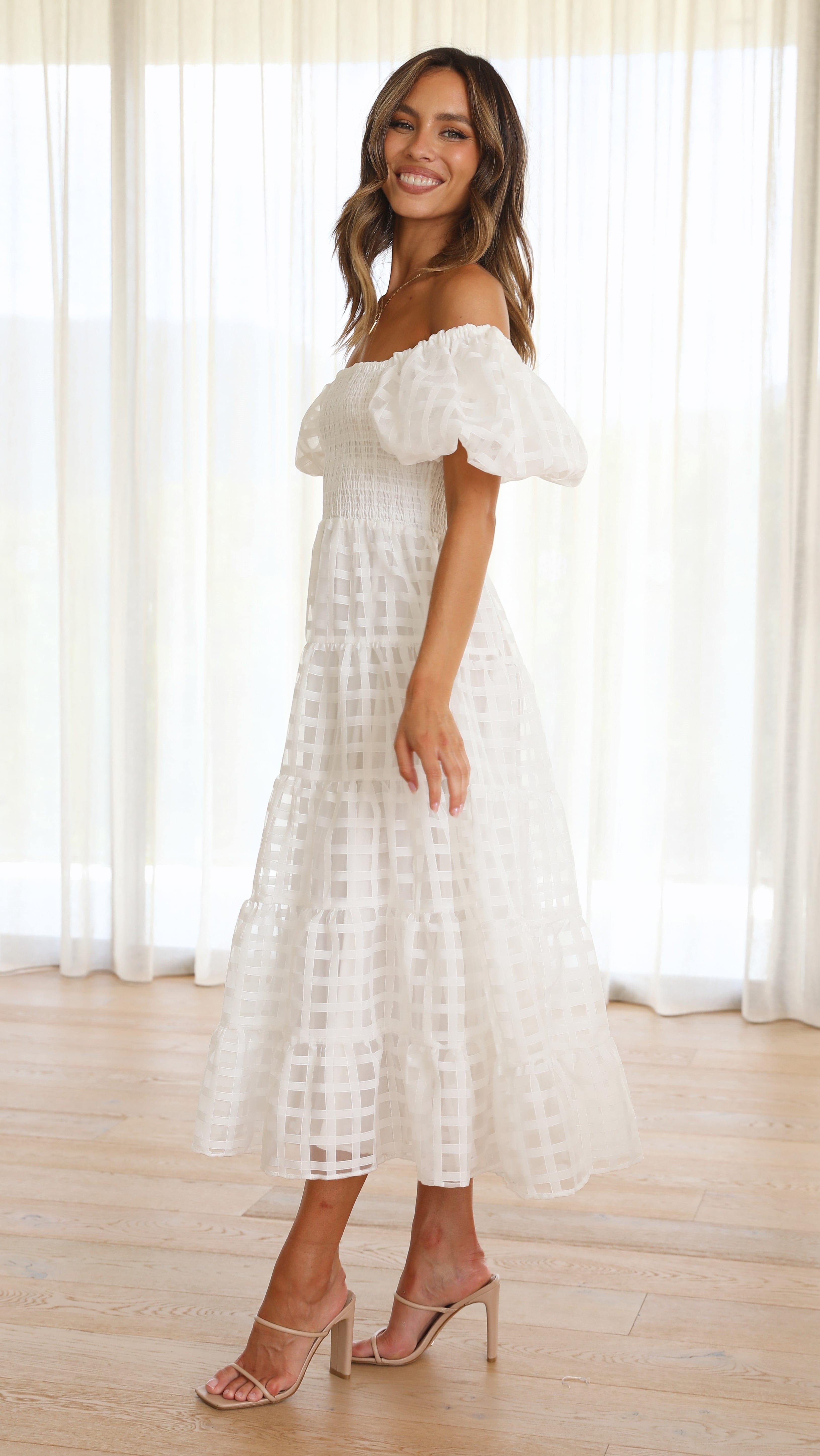 Deemi Maxi Dress - White-Sunshines Bliss