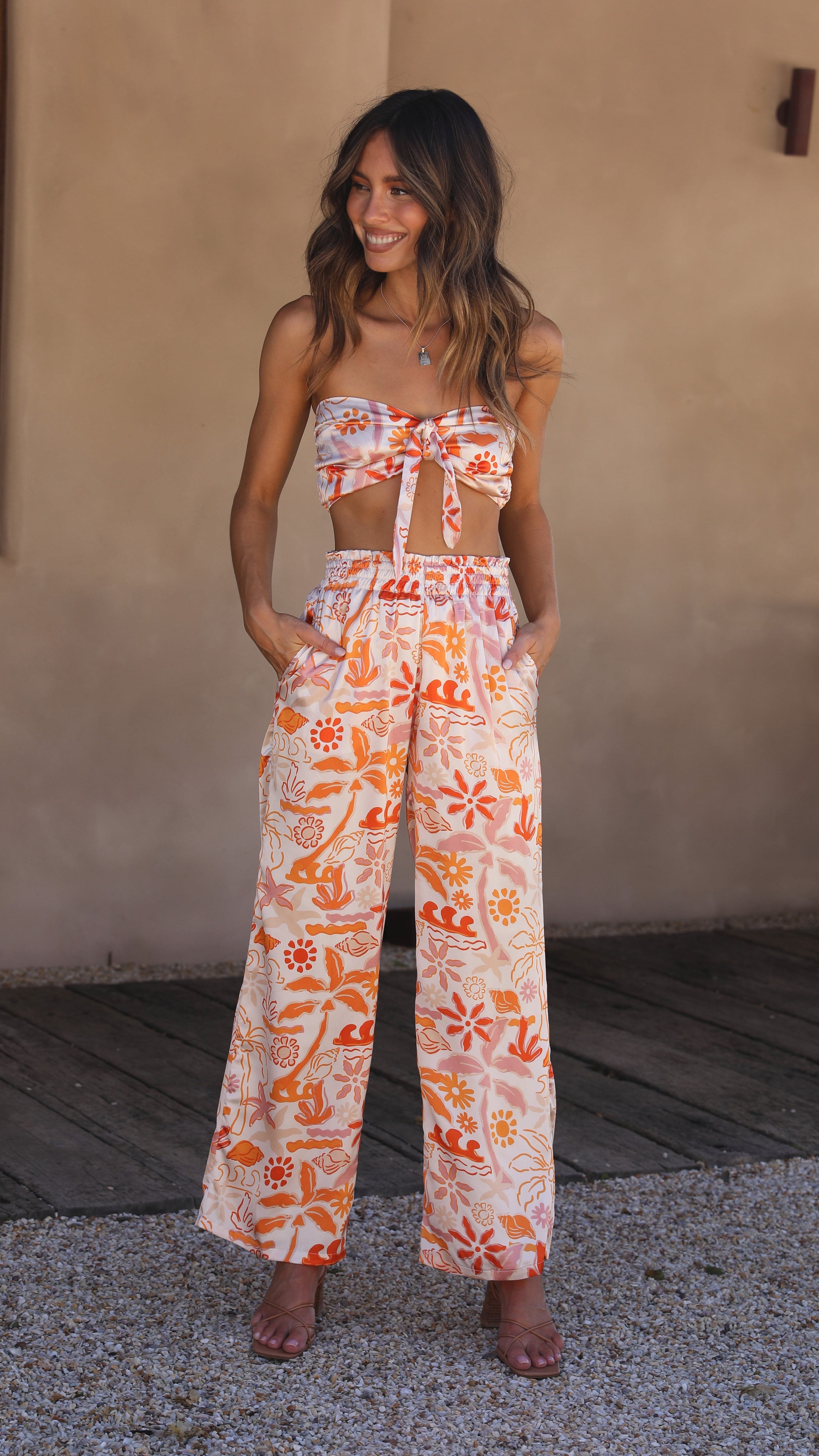 Calypso Pants - Seaview Print-Sunshines Bliss