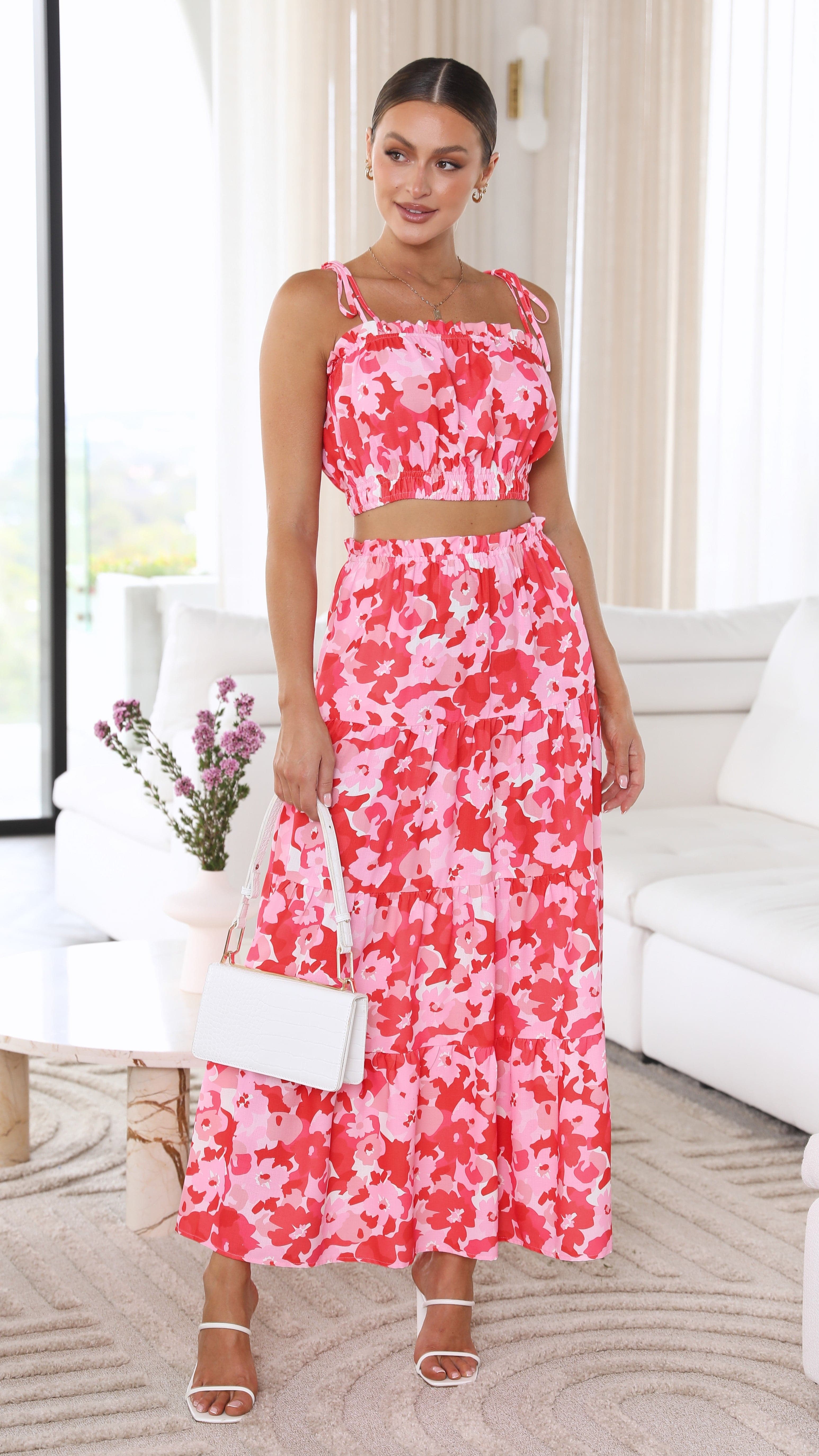 Samaya Maxi Skirt - Posey Print-Sunshines Bliss