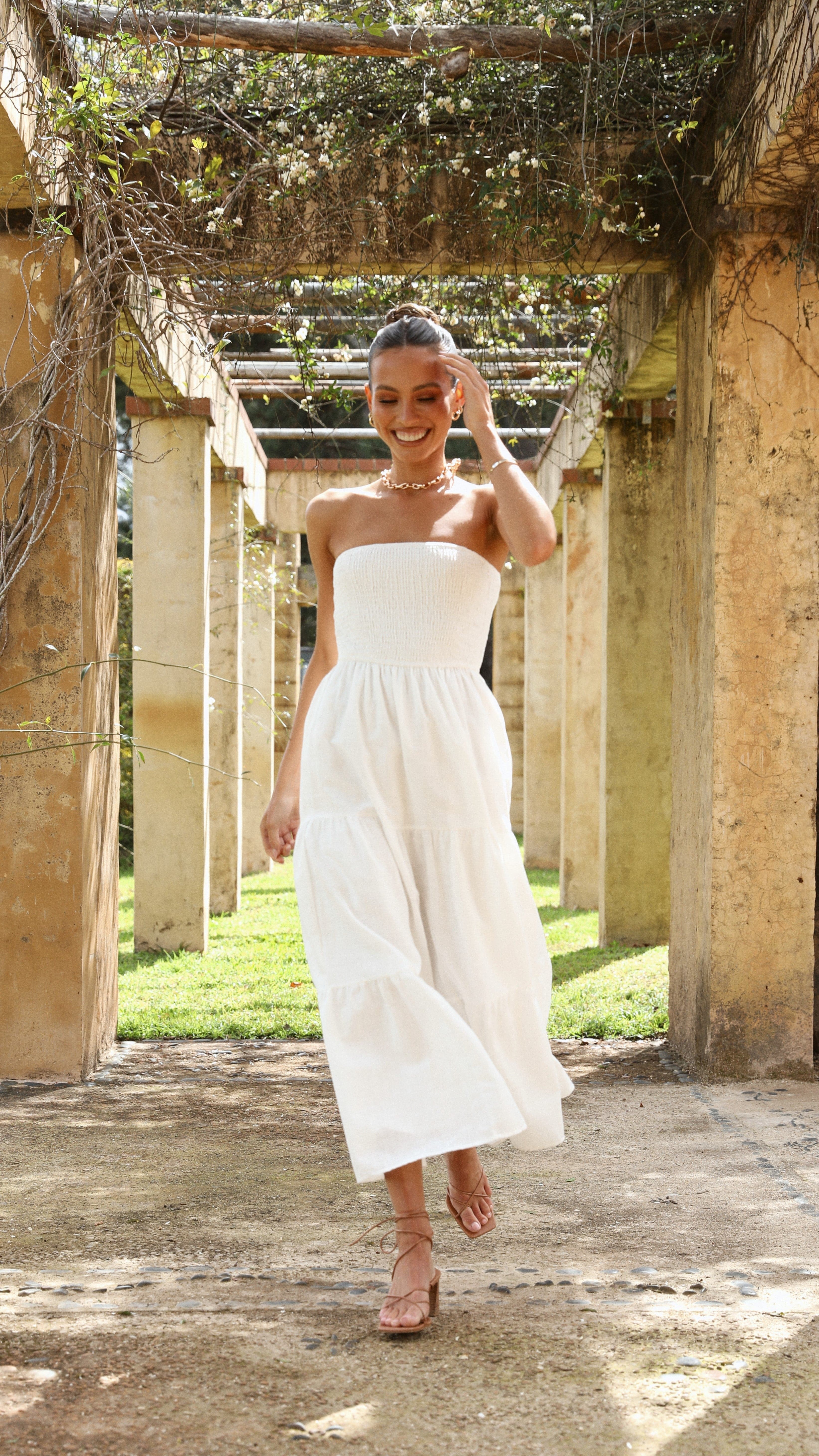 Brooke Maxi Dress - White-Sunshines Bliss