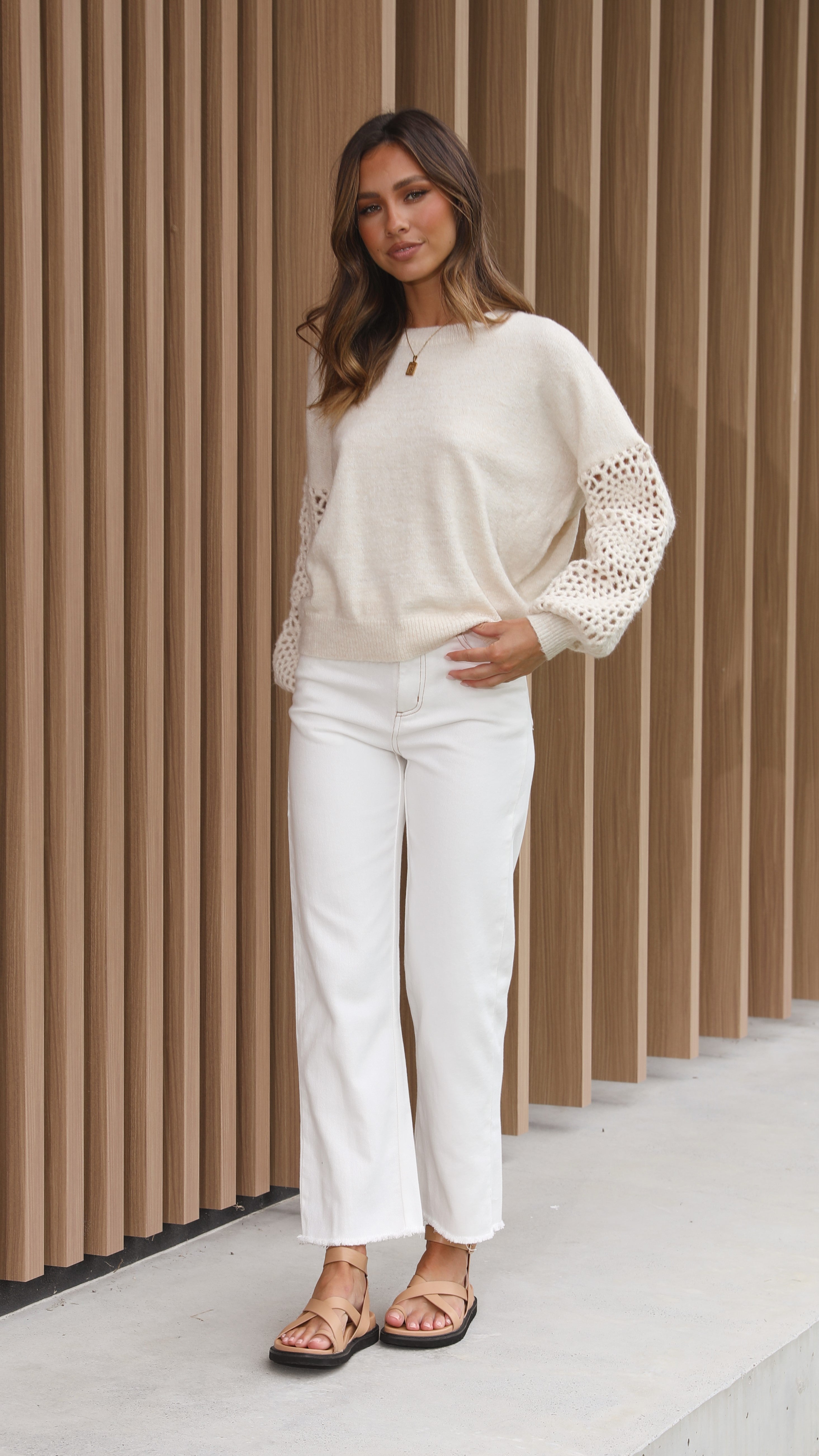 Molly Knit Top - Natural-Sunshines Bliss