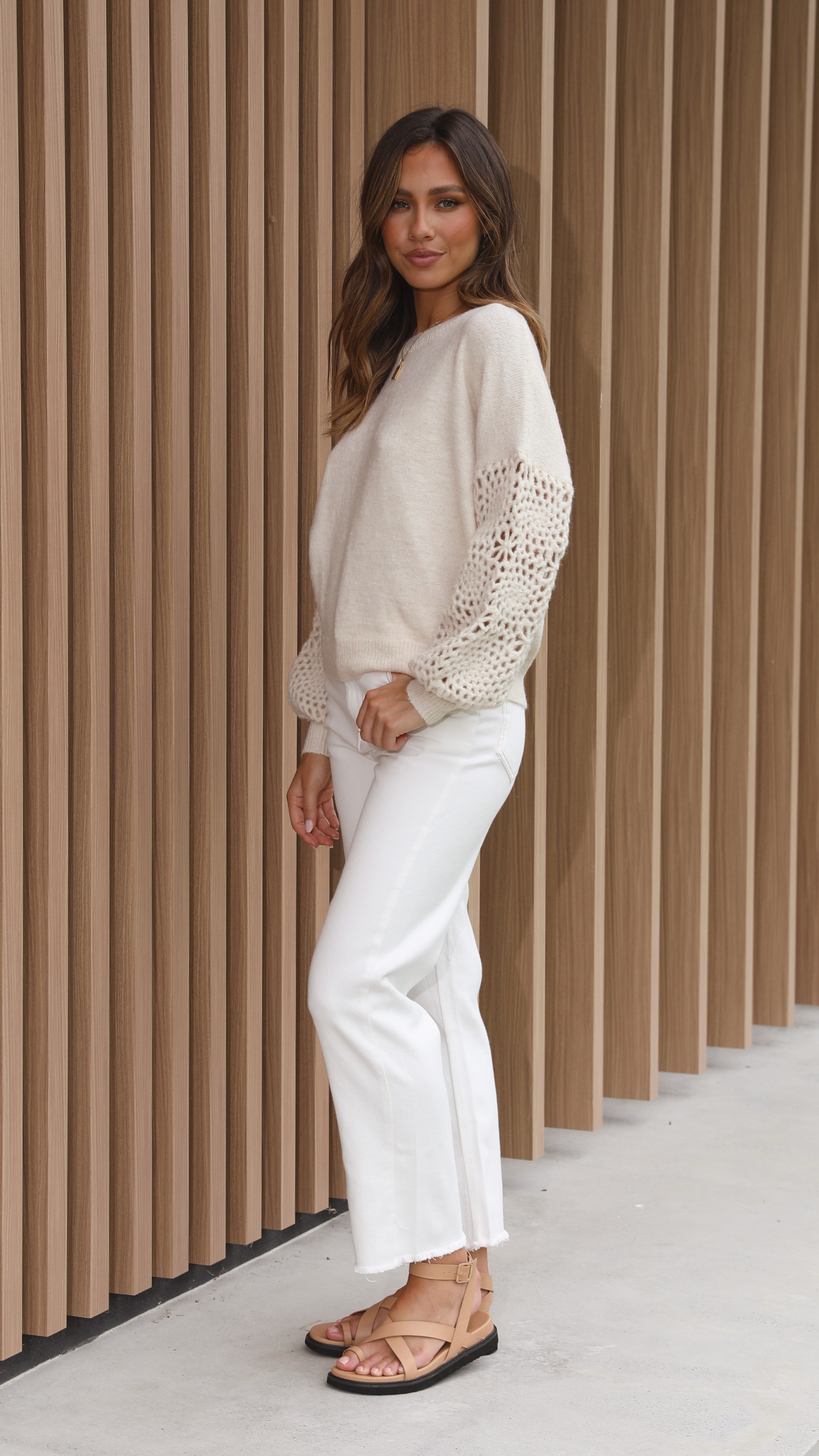 Molly Knit Top - Natural-Sunshines Bliss