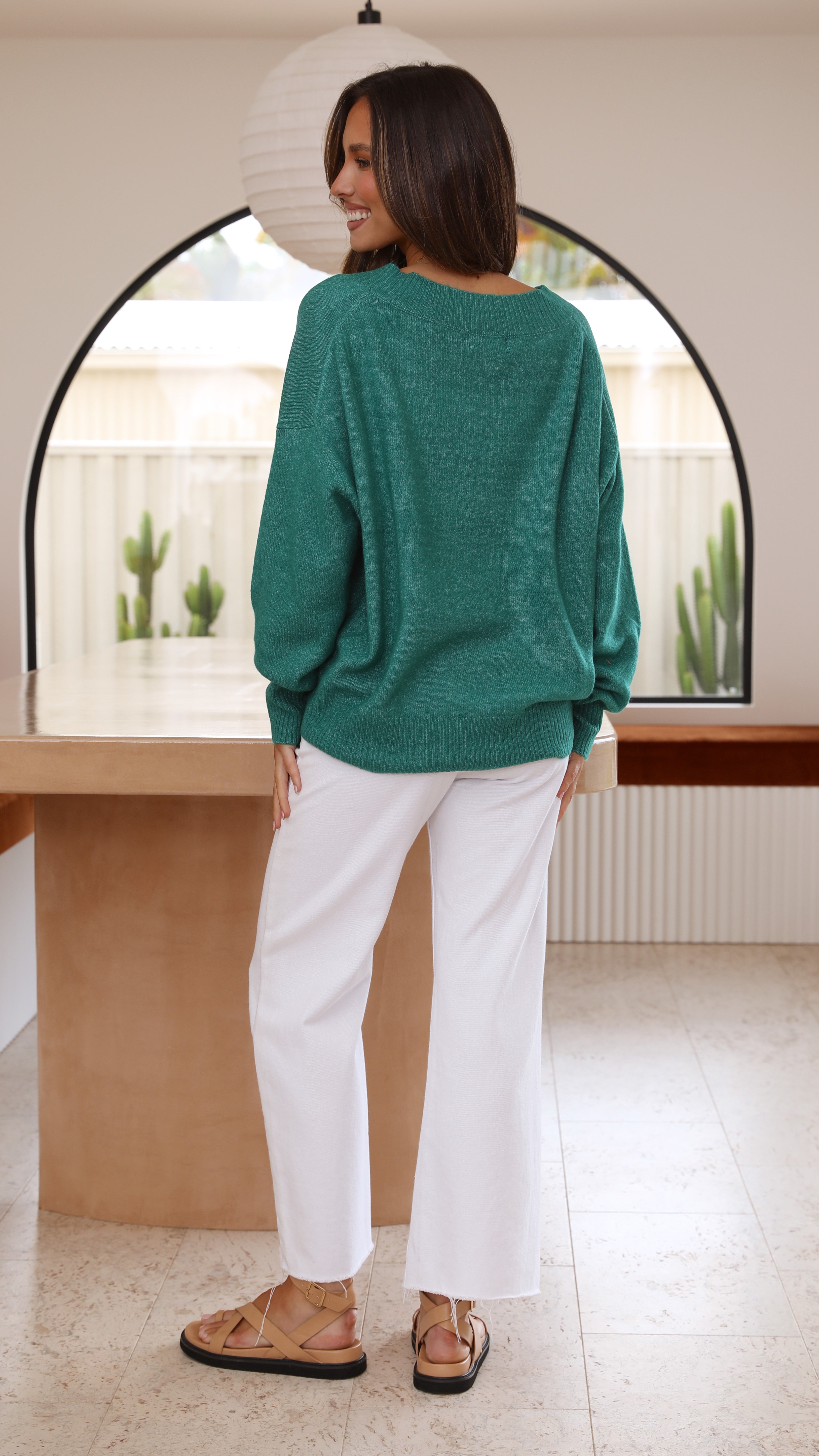 Penny Knit Jumper - Green-Sunshines Bliss