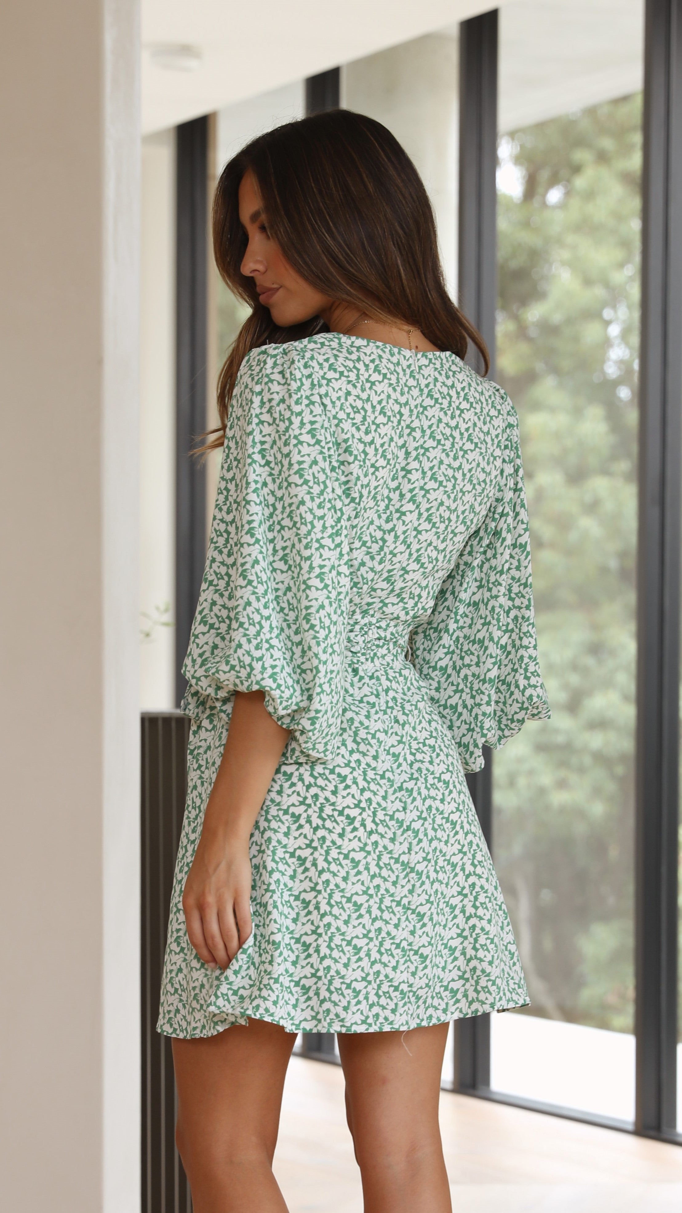 Tamilla Mini Dress - Sage Floral-Sunshines Bliss