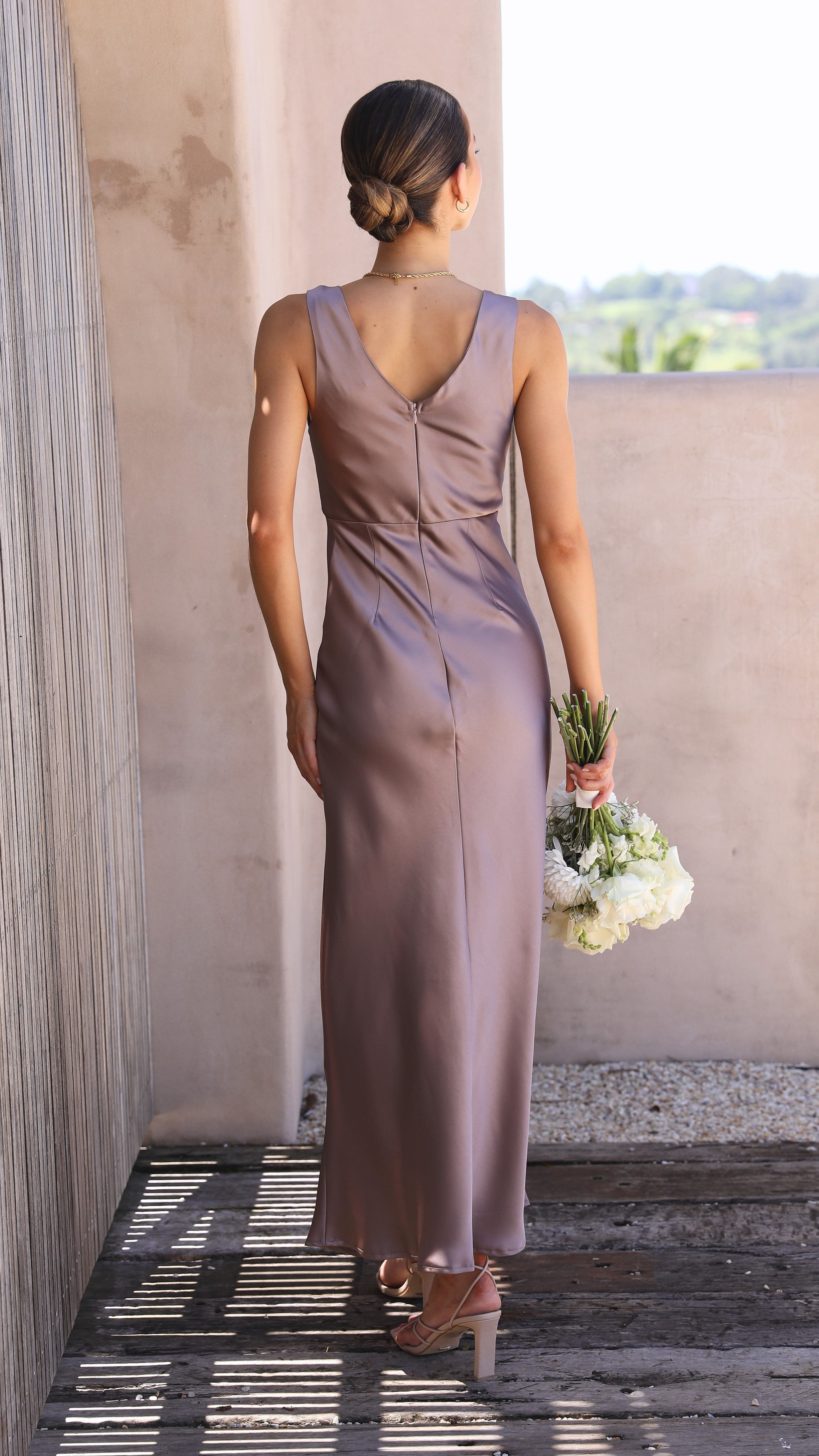 Taylor Maxi Dress - Mushroom-Sunshines Bliss