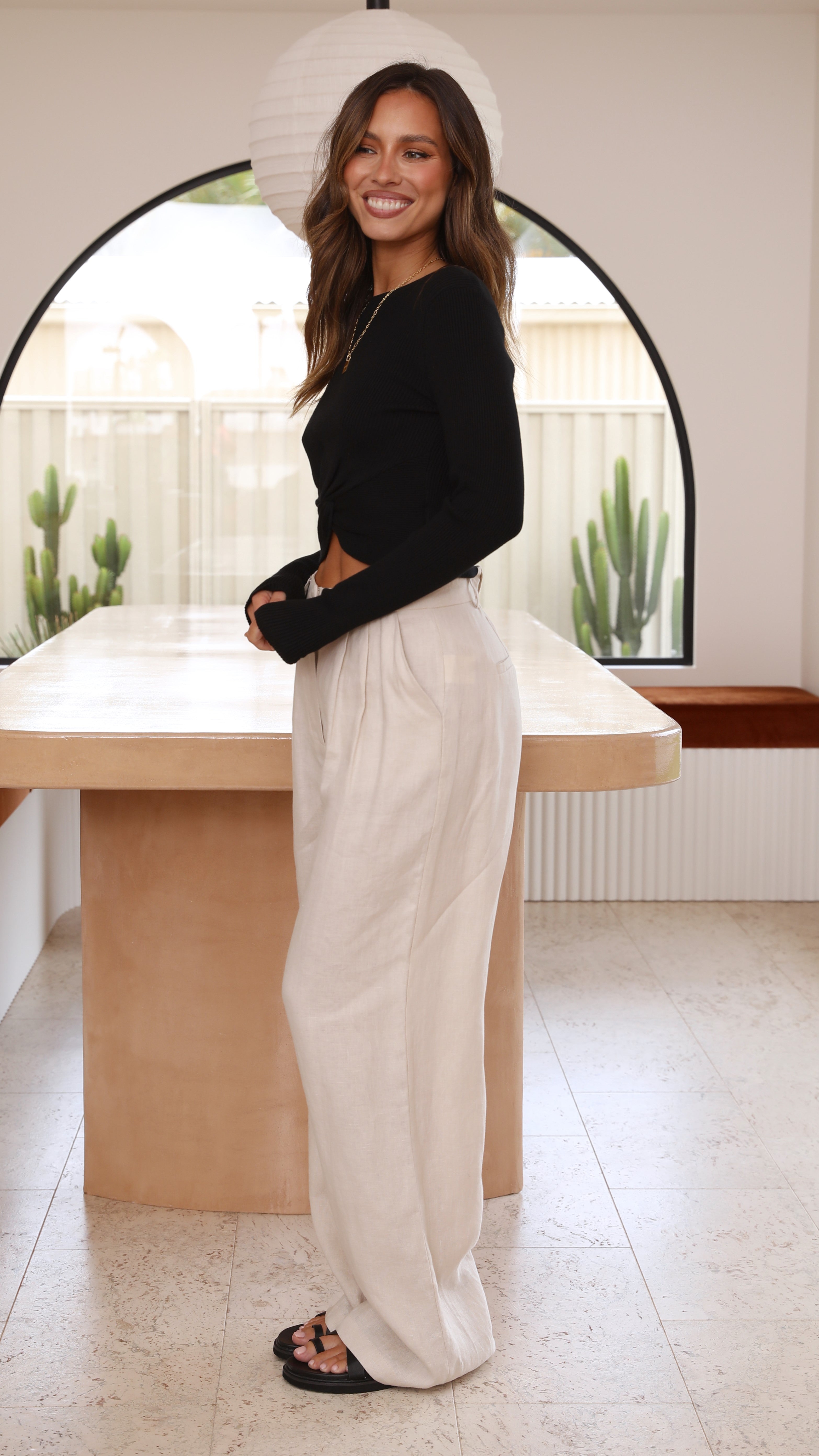 Amalia Long Sleeve Top - Black-Sunshines Bliss