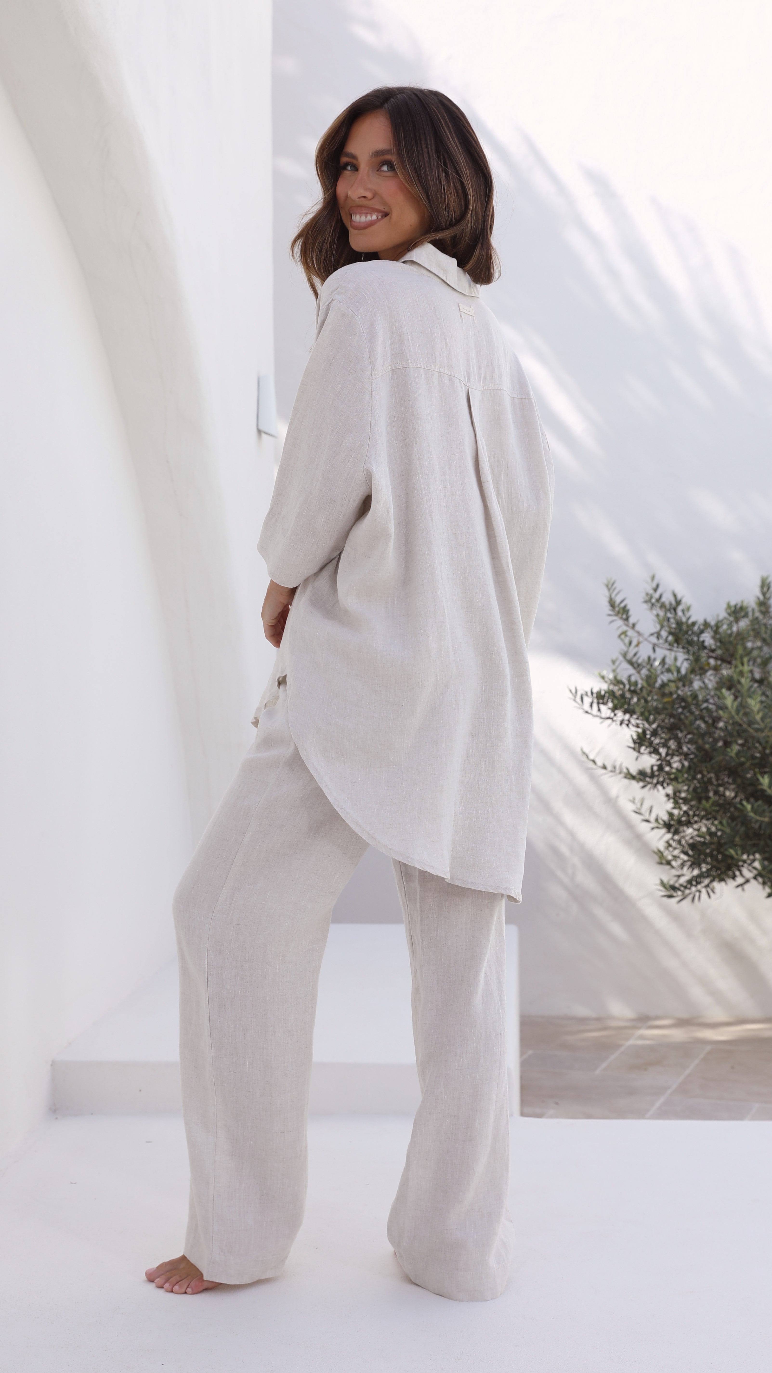 Linen Lounge Pant - Natural-Sunshines Bliss