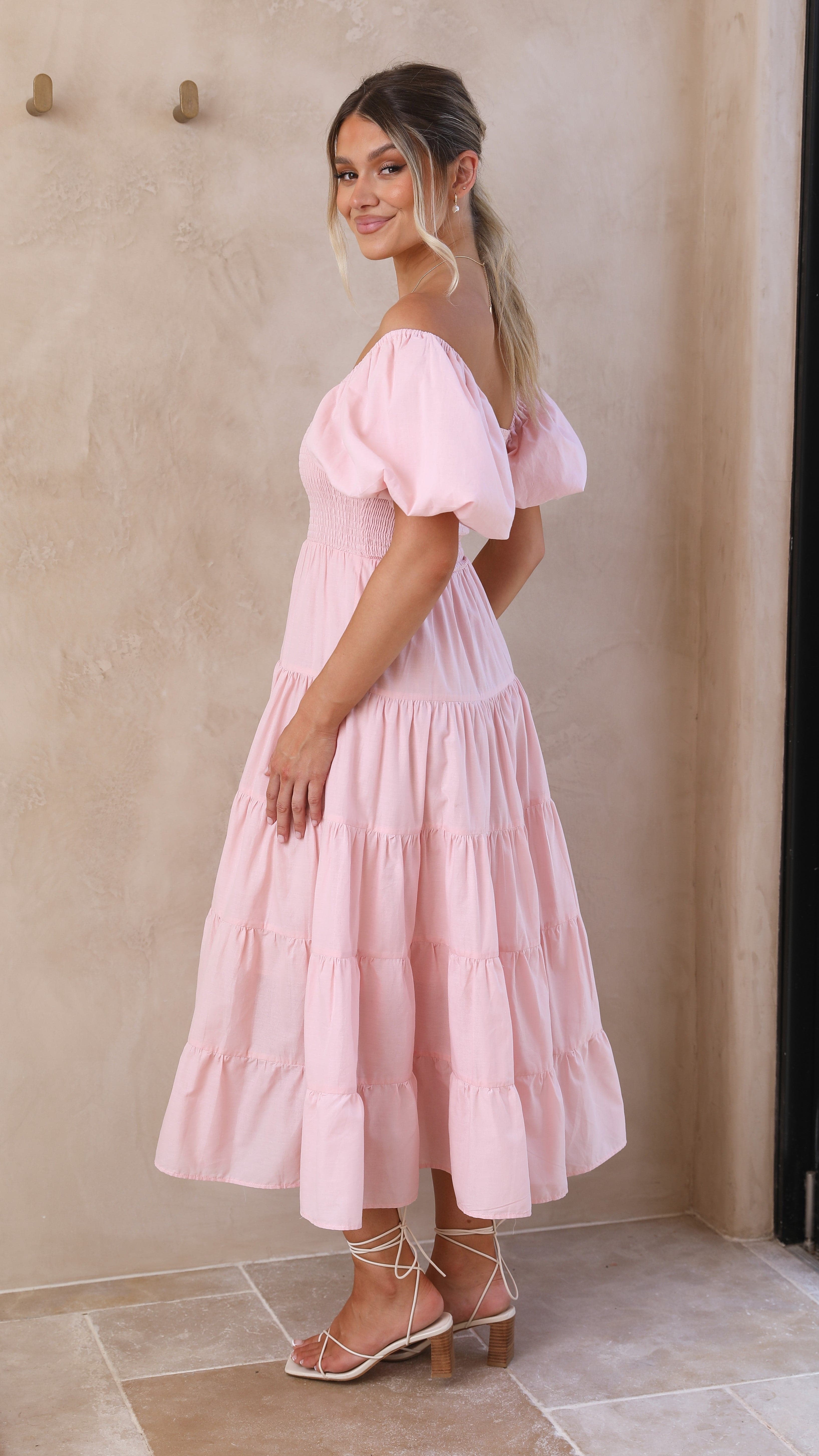 Chyna Midi Dress - Blush-Sunshines Bliss