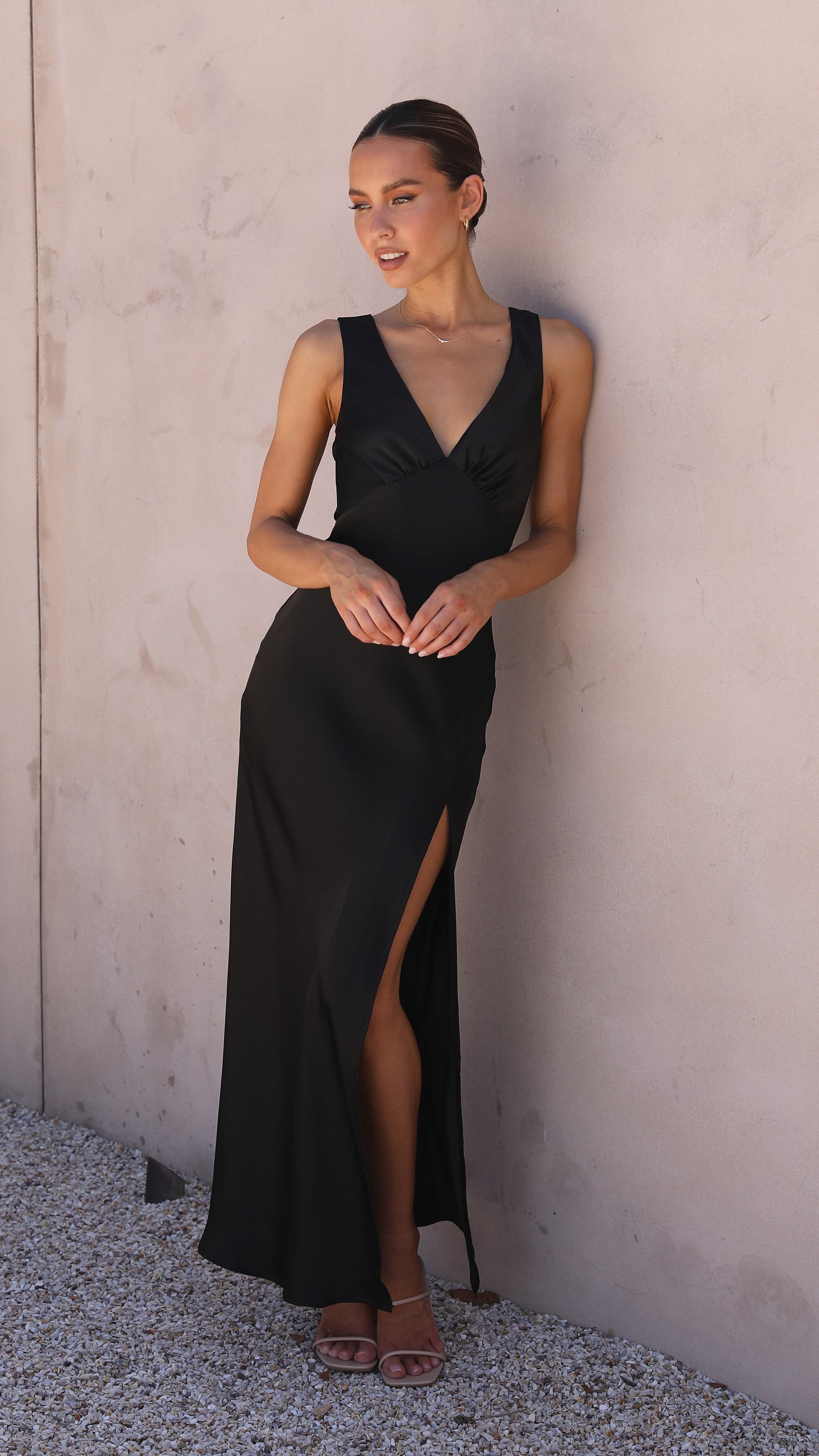 Taylor Maxi Dress - Black-Sunshines Bliss