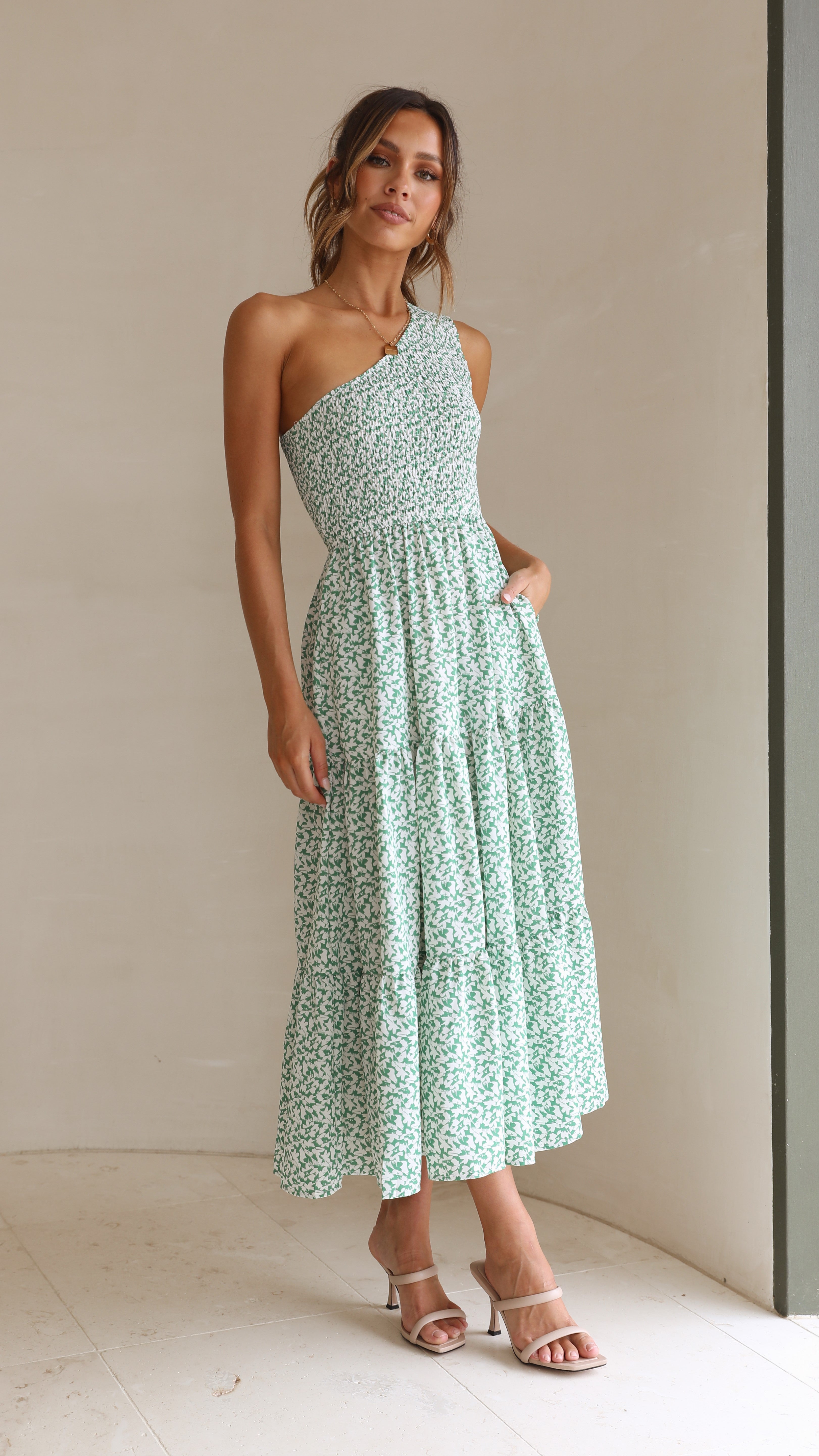 Cassy Midi Dress - Sage Floral-Sunshines Bliss
