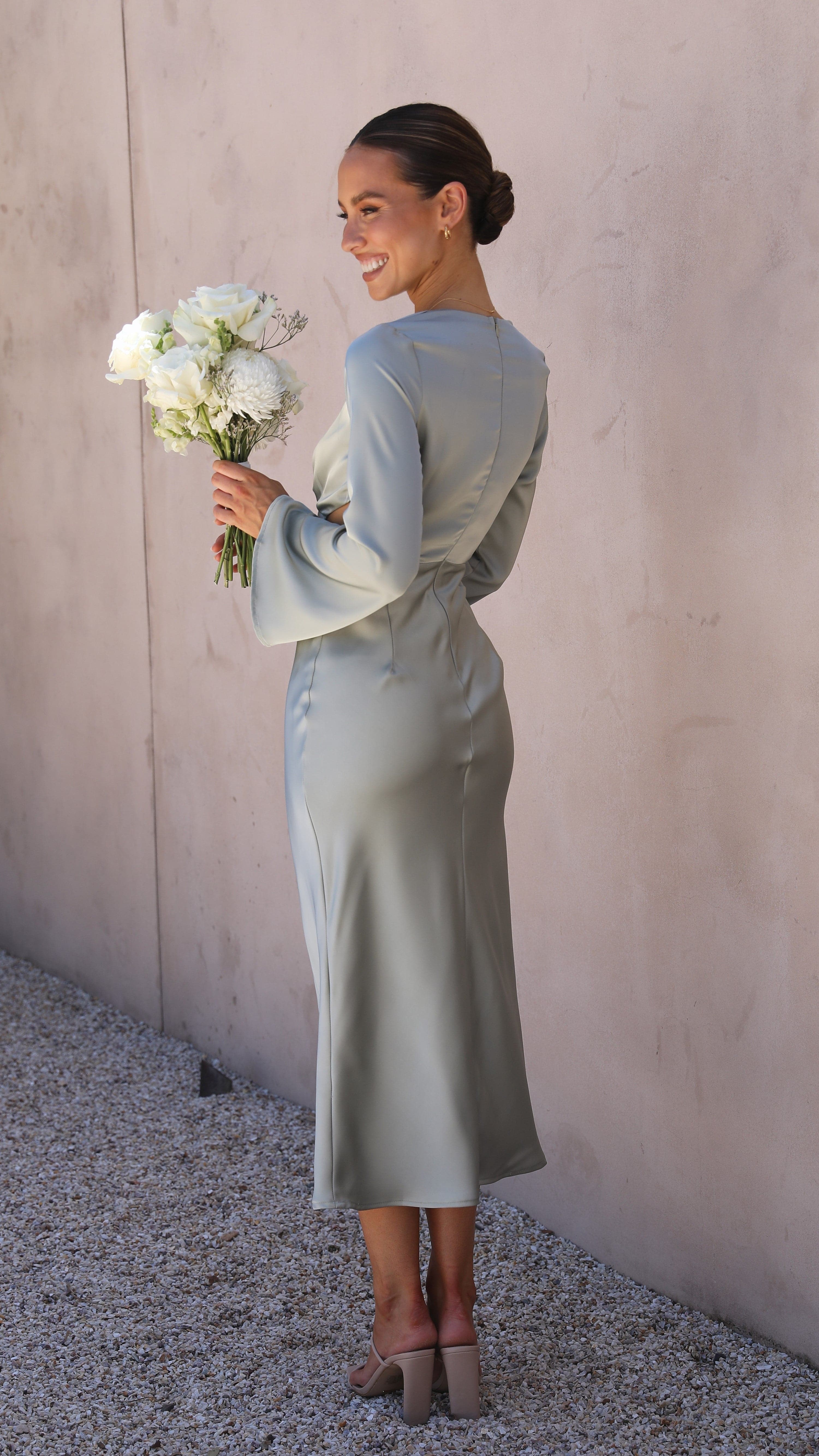 Aubrey Midi Dress - Olive-Sunshines Bliss