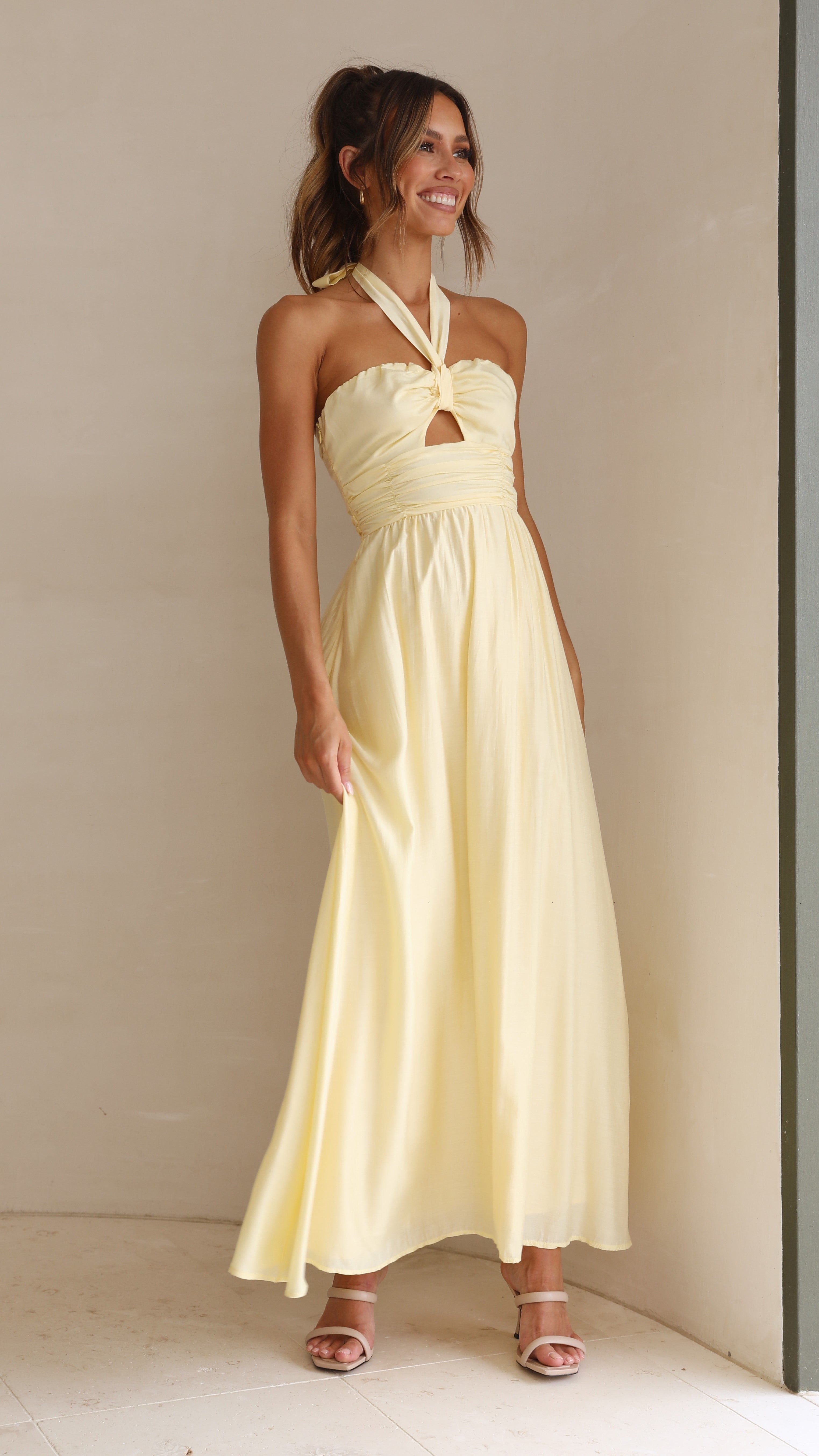 Cartia Maxi Dress - Yellow-Sunshines Bliss