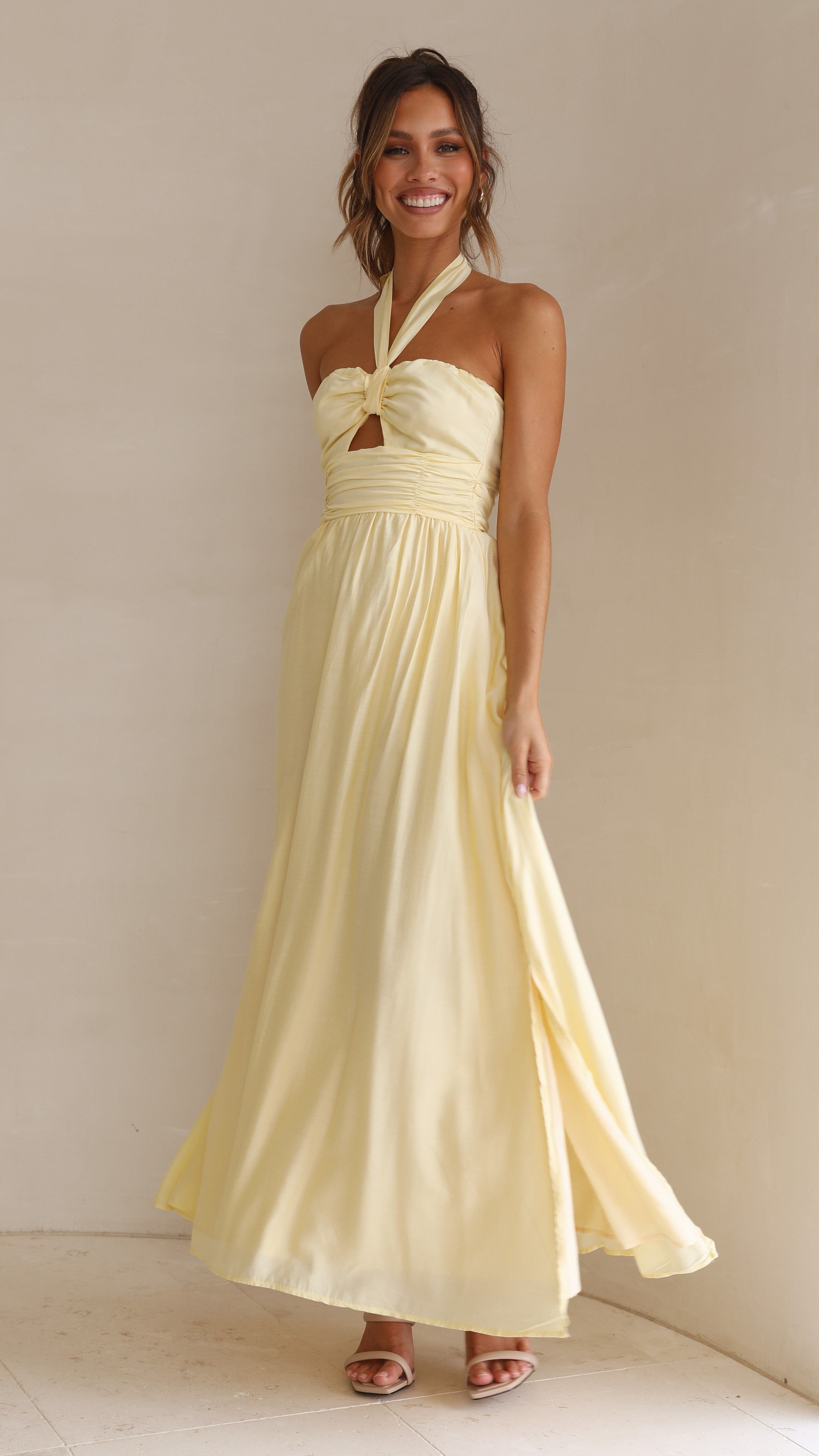 Cartia Maxi Dress - Yellow-Sunshines Bliss