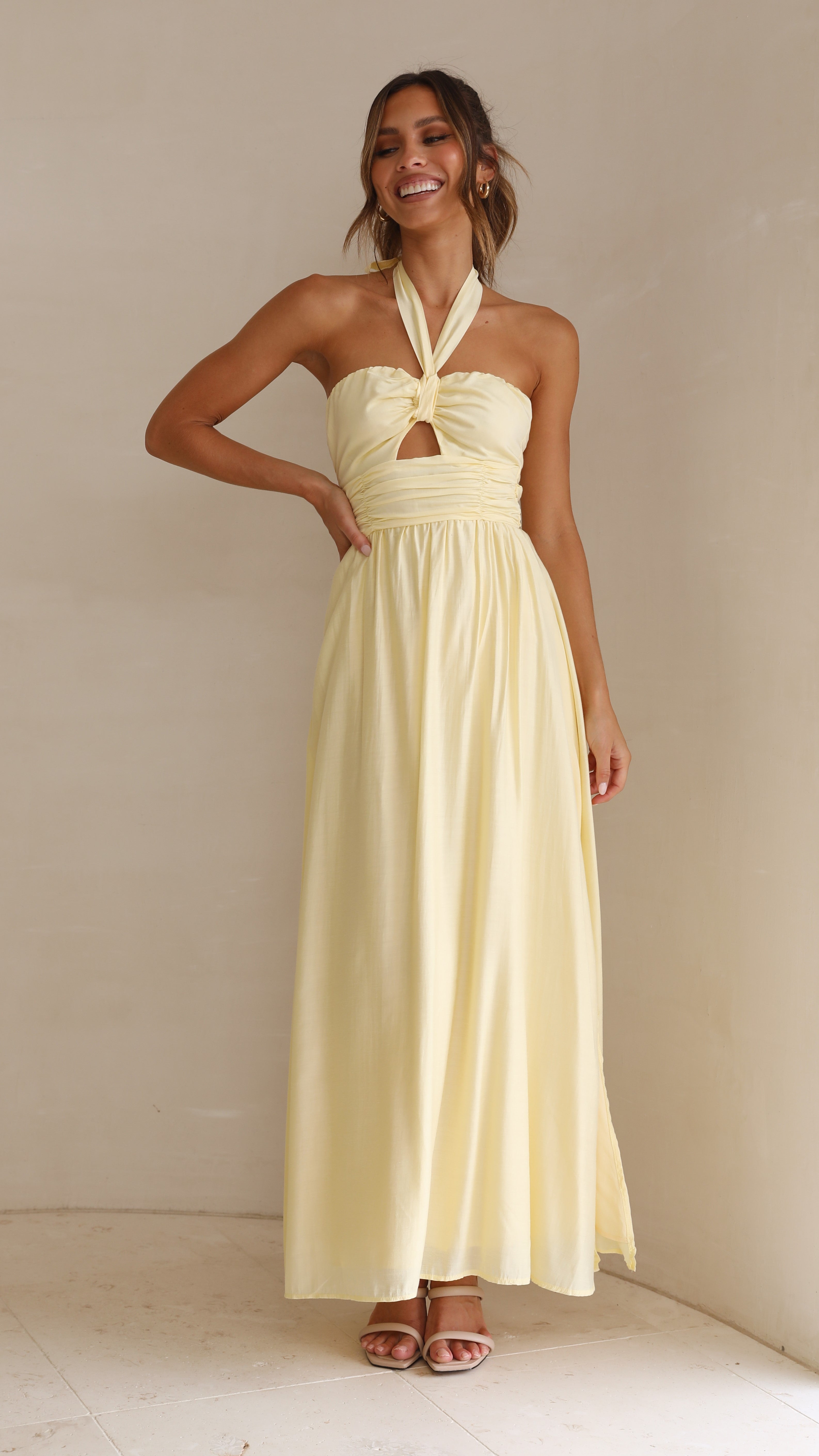 Cartia Maxi Dress - Yellow-Sunshines Bliss