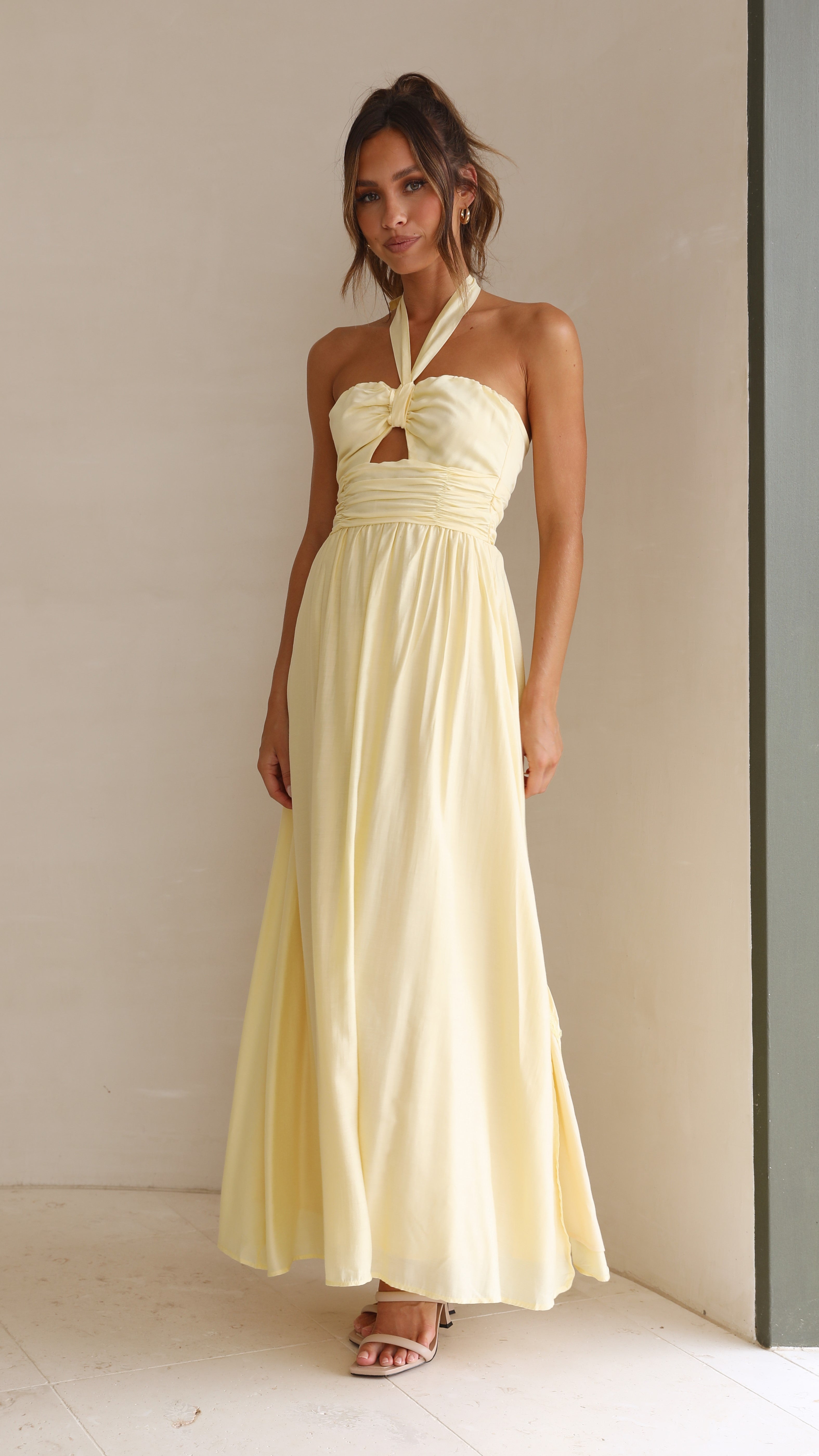 Cartia Maxi Dress - Yellow-Sunshines Bliss