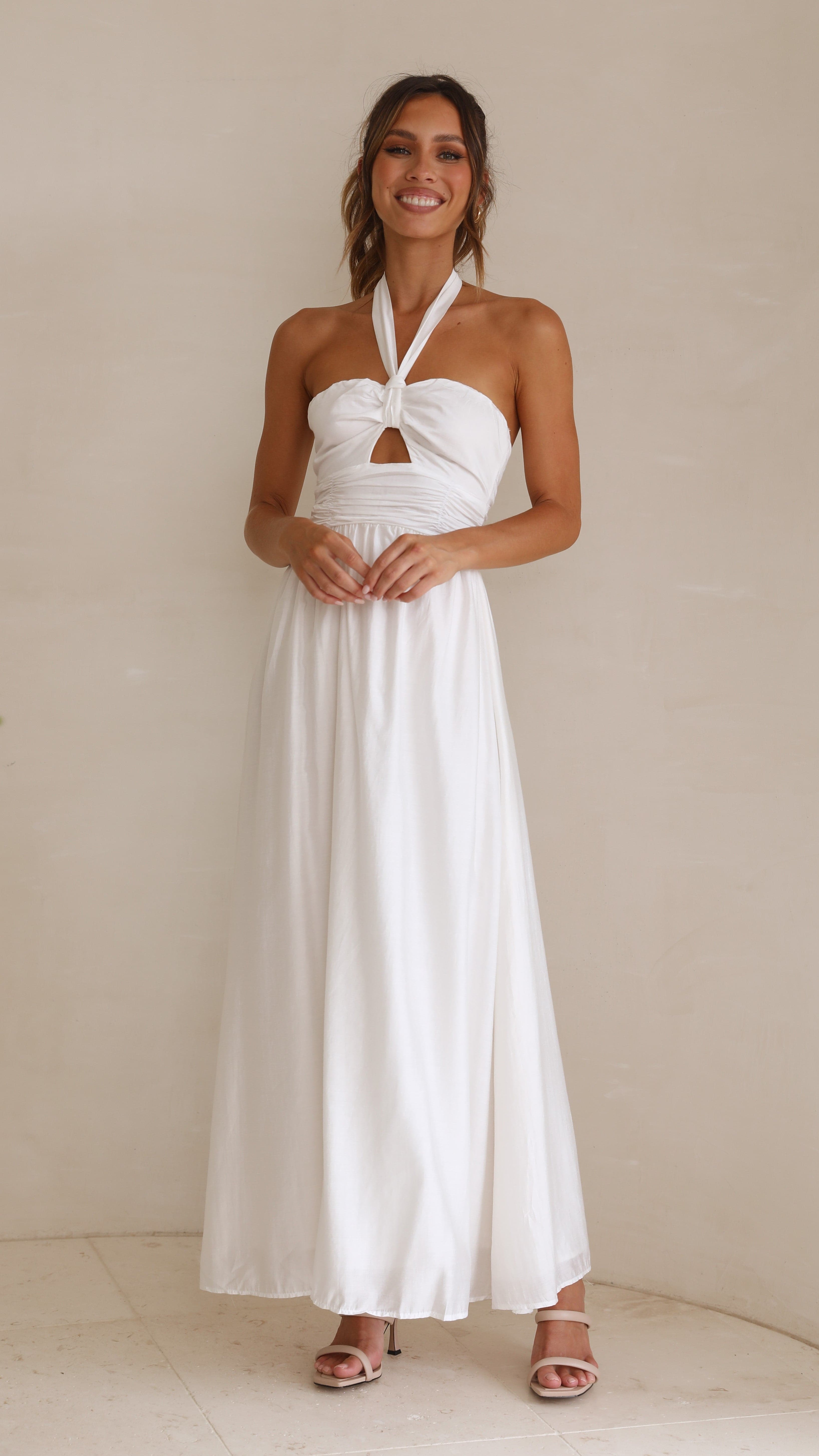 Cartia Maxi Dress - White-Sunshines Bliss