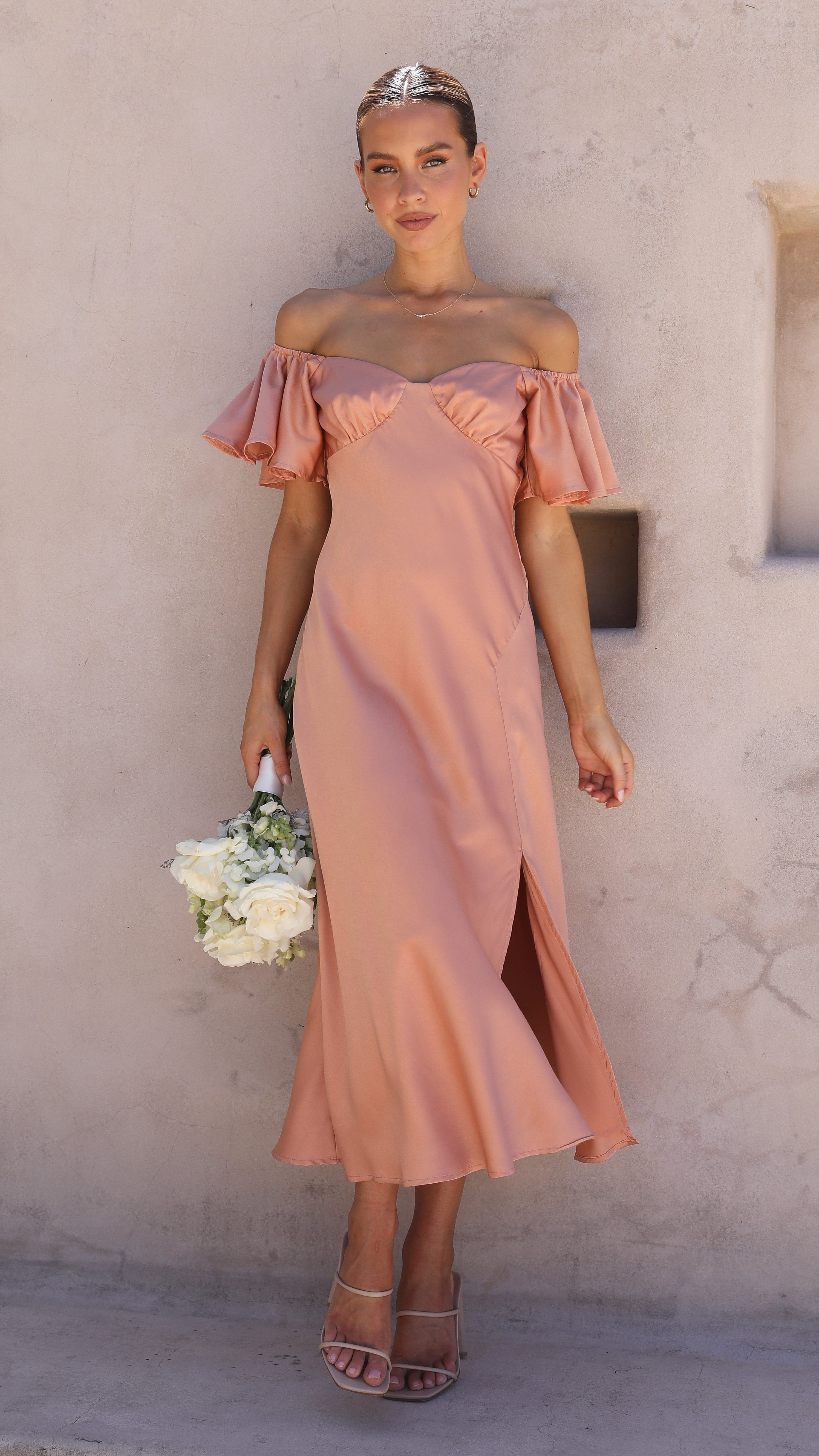 Louisa Midi Dress - Desert Rose-Sunshines Bliss