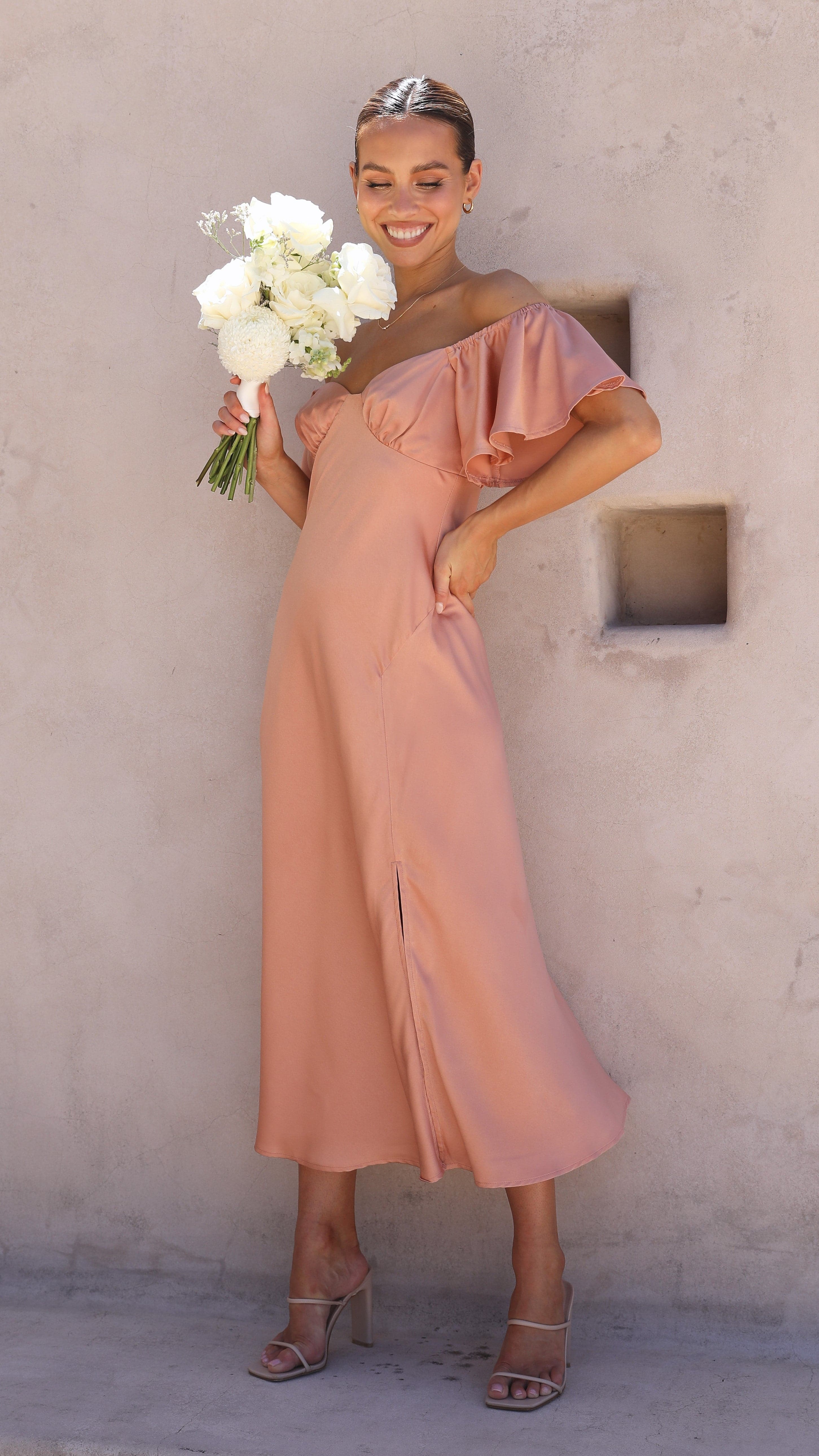 Louisa Midi Dress - Desert Rose-Sunshines Bliss